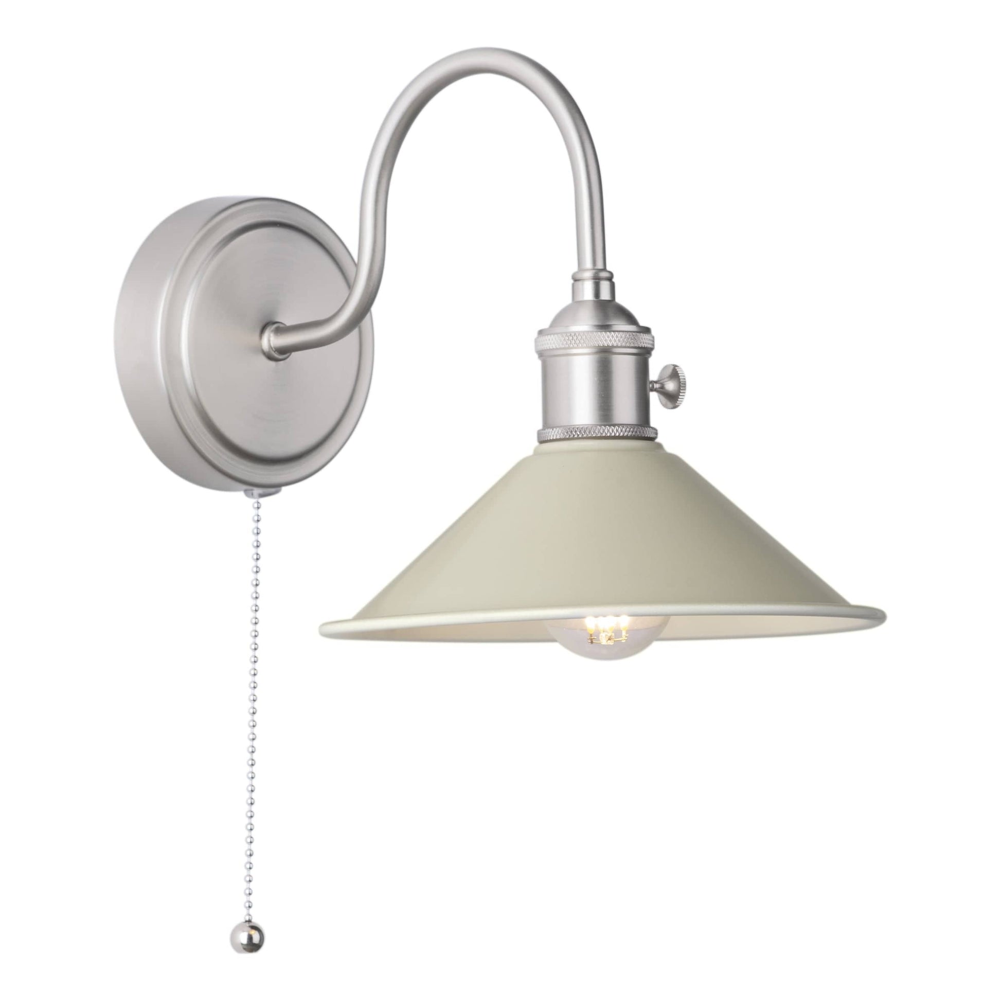 dar lighting Hadano Wall Light Antique Chrome With Cashmere Shade HAD0761-06