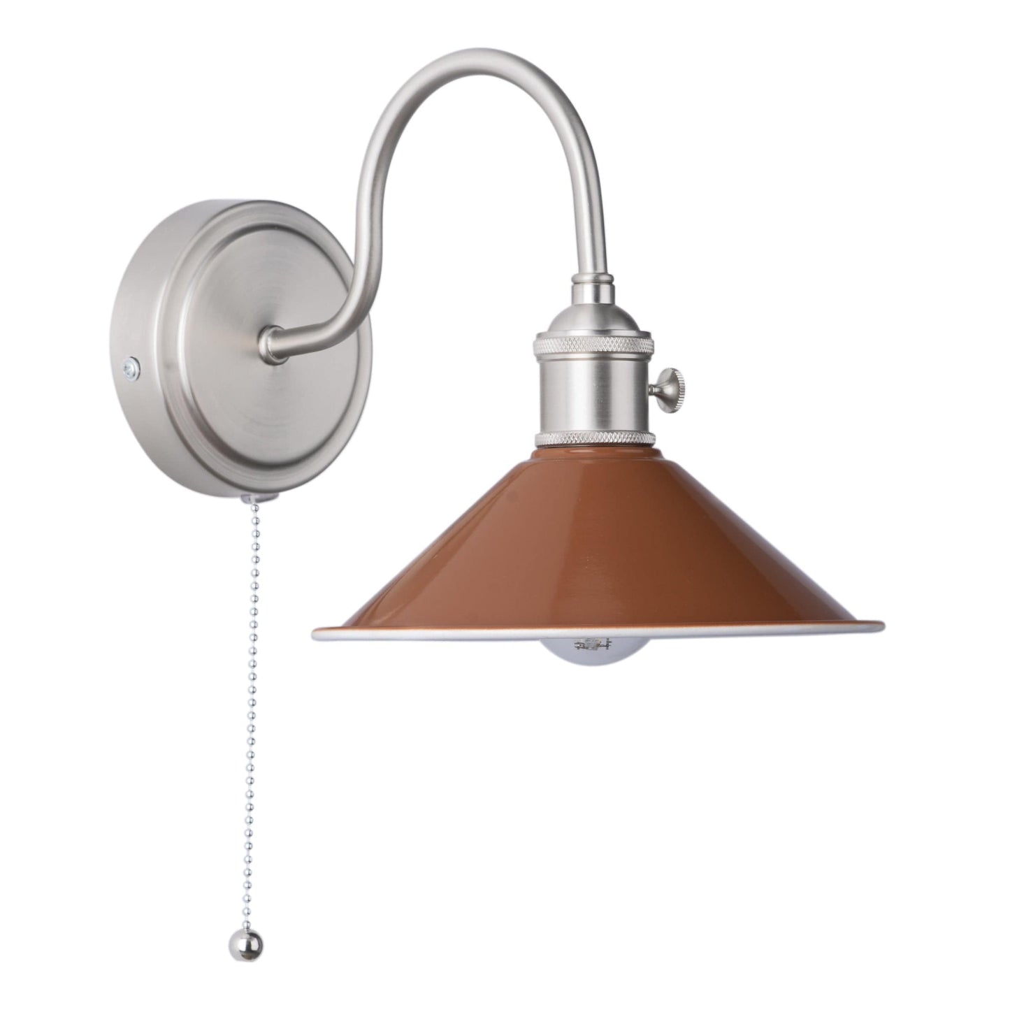 dar lighting Hadano Wall Light Antique Chrome With Umber Shade HAD0761-08