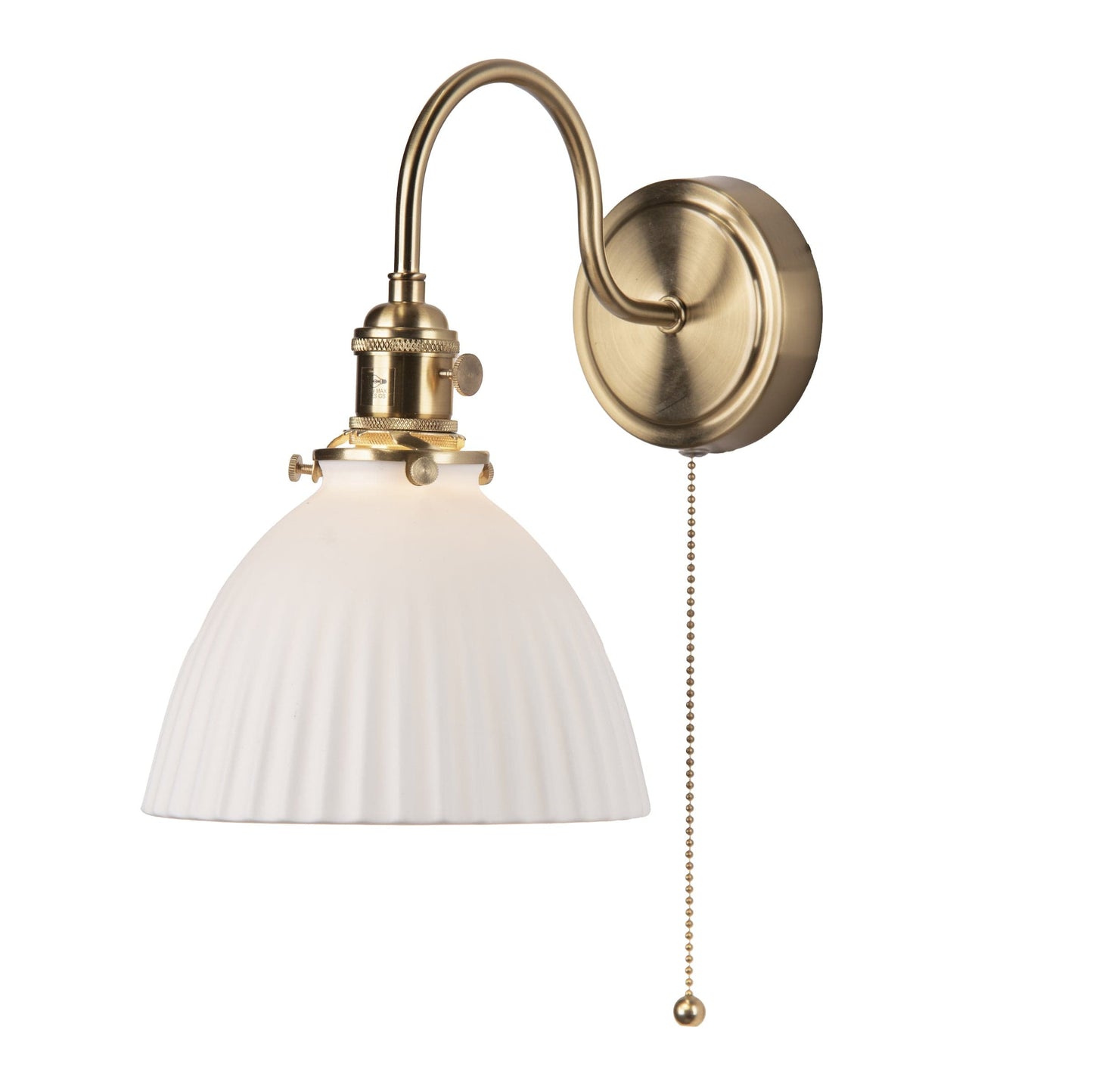 dar lighting Hadano Wall Light Natural Brass & Ceramic Domed Shade HAD0740-09