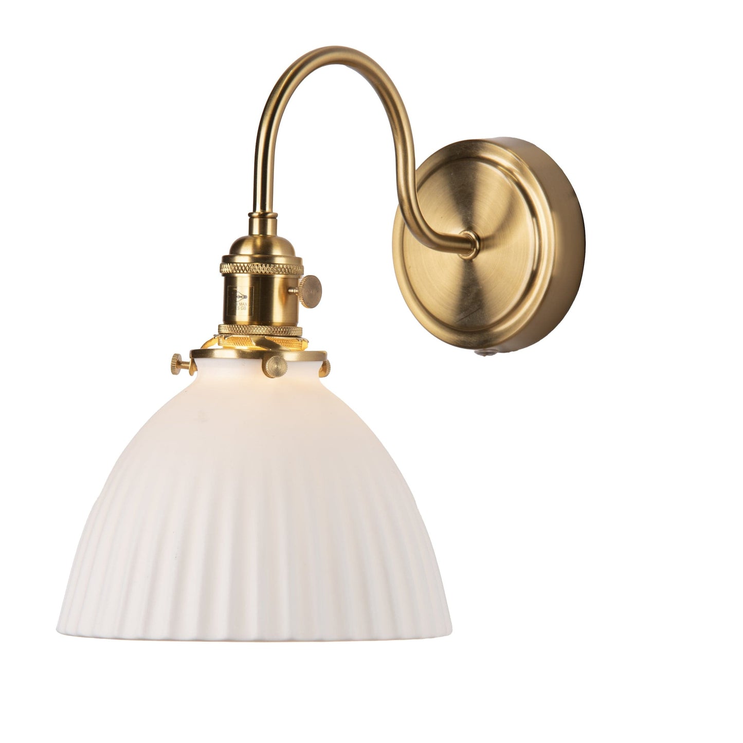 dar lighting Hadano Wall Light Natural Brass & Ceramic Domed Shade HAD0740-09