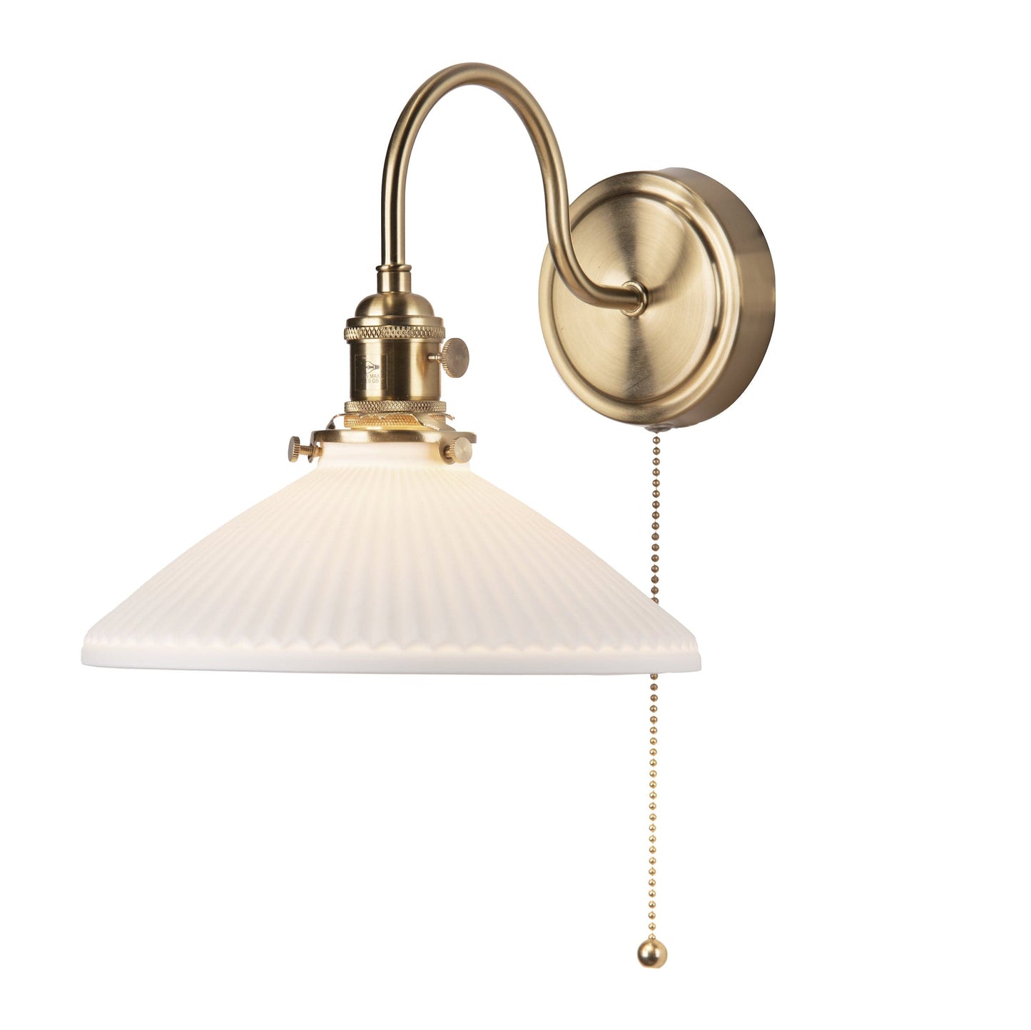 dar lighting Hadano Wall Light Natural Brass & Ceramic Shallow Shade HAD0740-10