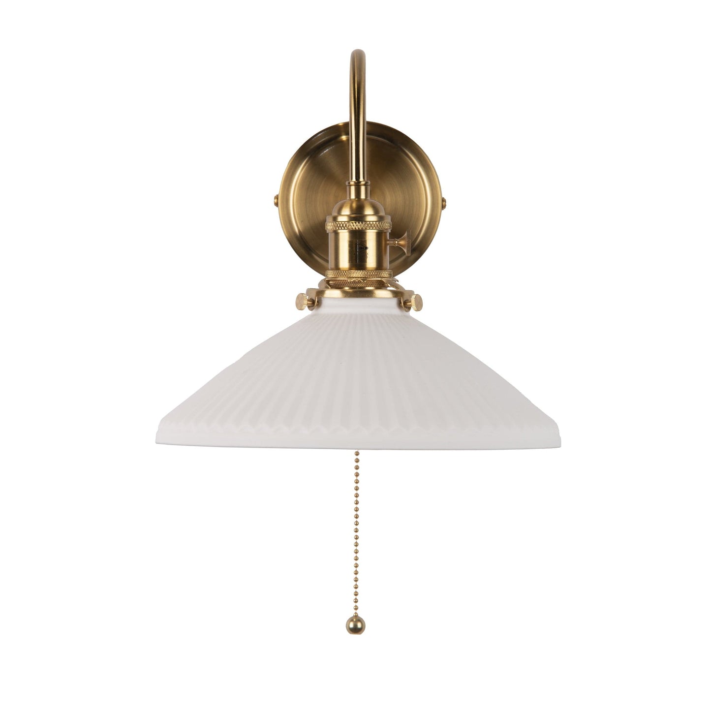 dar lighting Hadano Wall Light Natural Brass & Ceramic Shallow Shade HAD0740-10