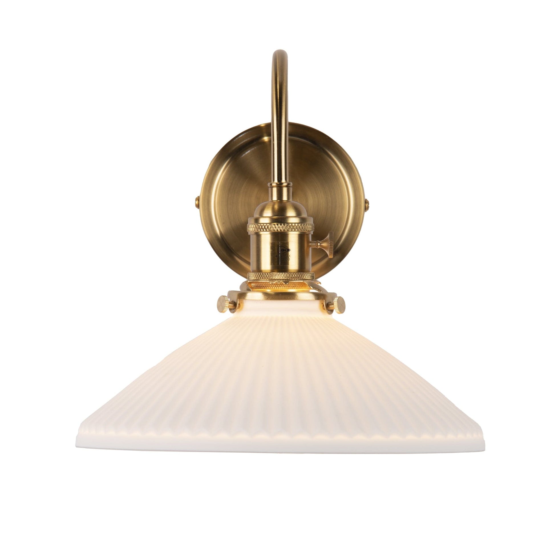 dar lighting Hadano Wall Light Natural Brass & Ceramic Shallow Shade HAD0740-10