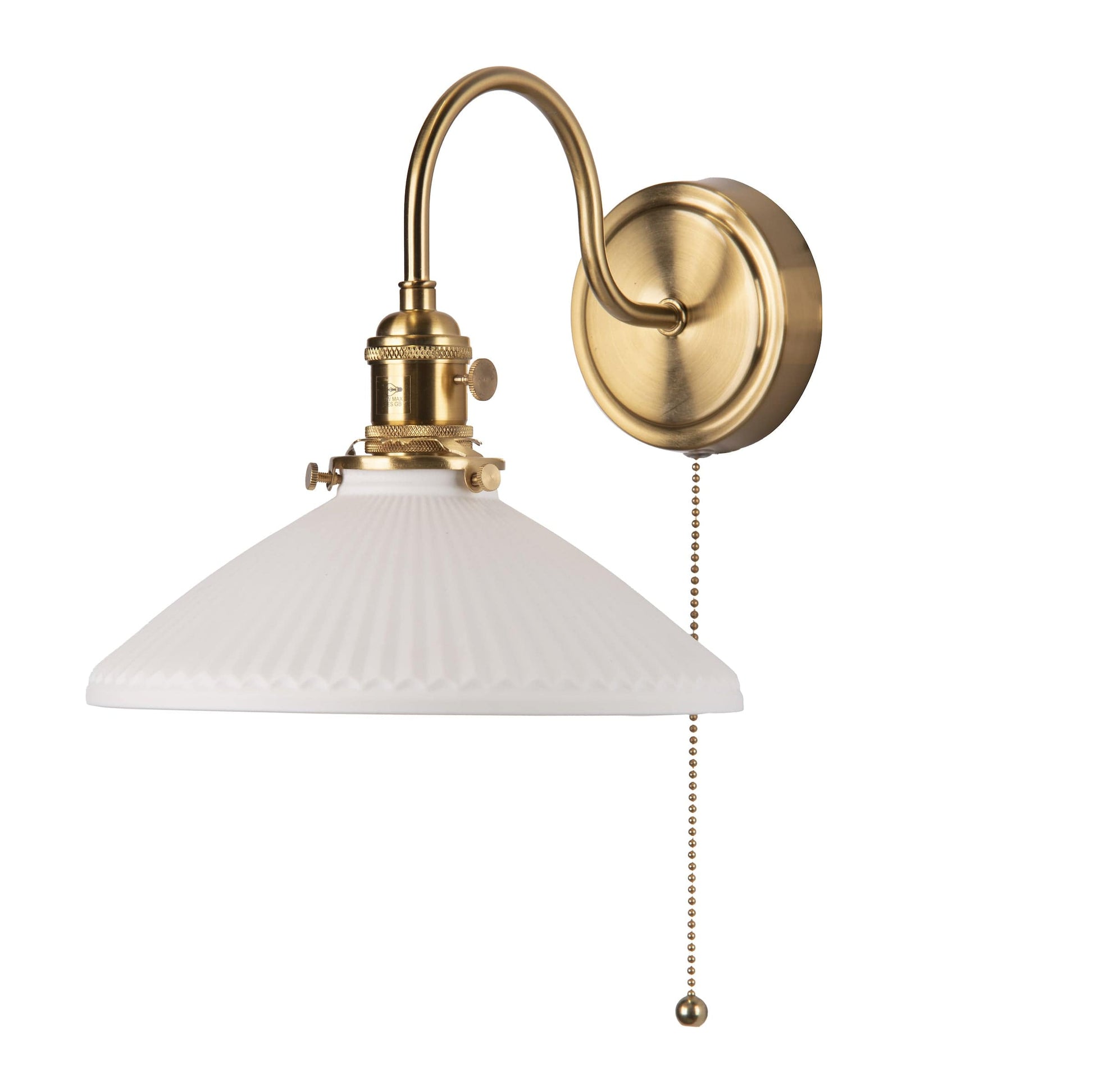 dar lighting Hadano Wall Light Natural Brass & Ceramic Shallow Shade HAD0740-10