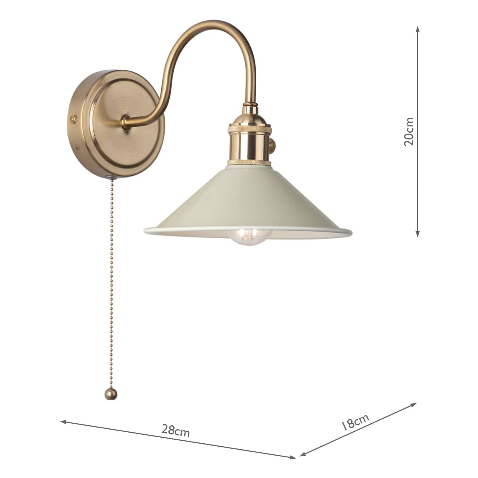 dar lighting Hadano Wall Light Natural Brass With Cashmere Shade HAD0740-06