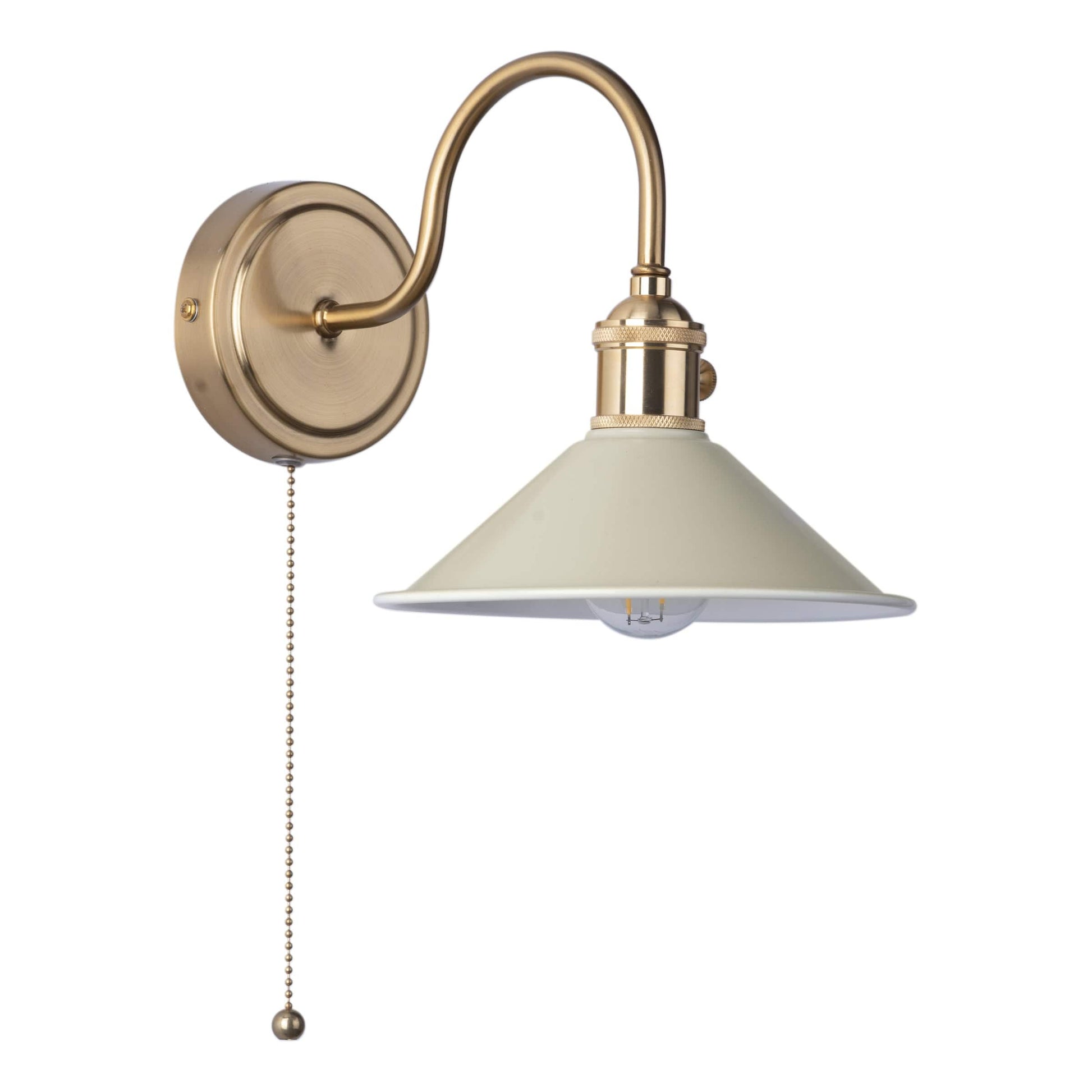 dar lighting Hadano Wall Light Natural Brass With Cashmere Shade HAD0740-06