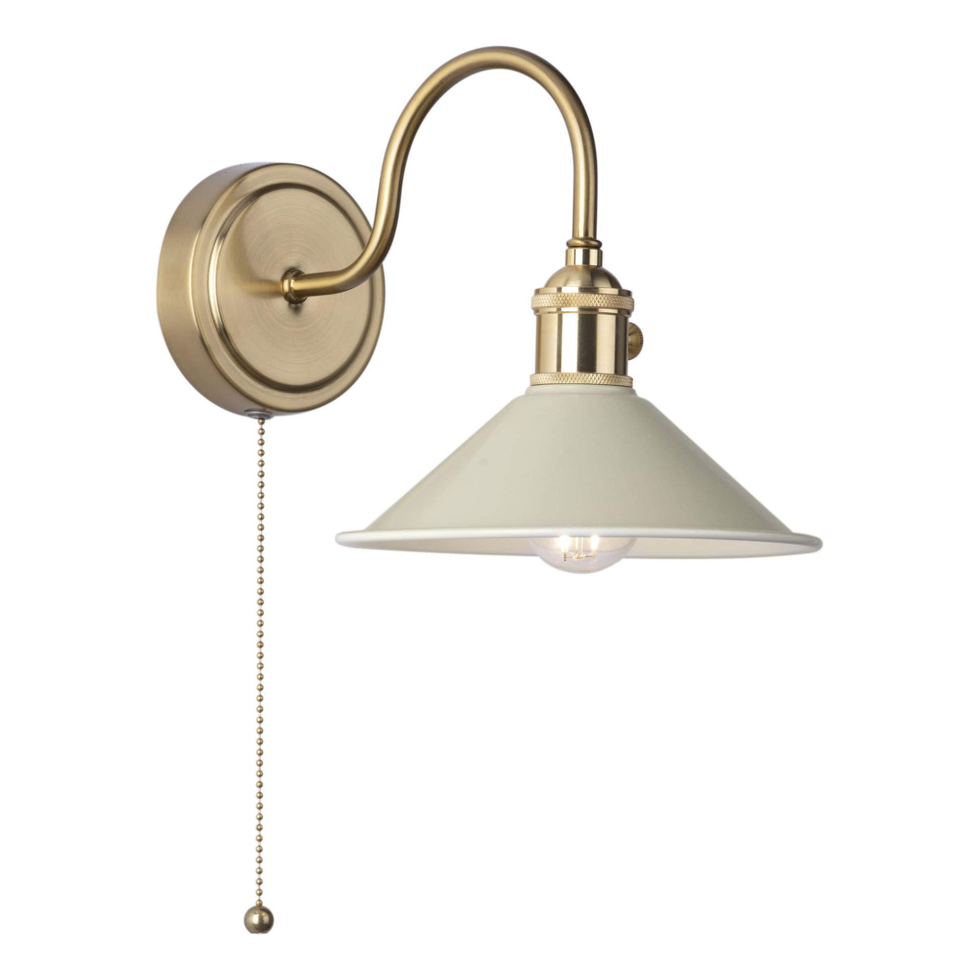 dar lighting Hadano Wall Light Natural Brass With Cashmere Shade HAD0740-06