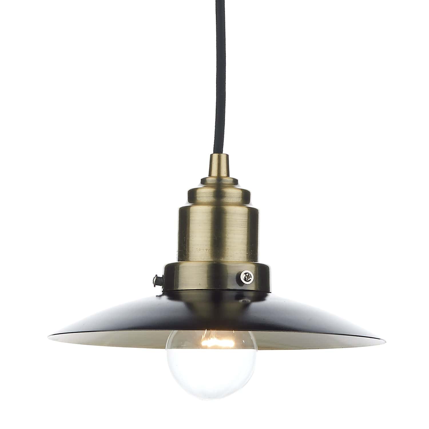 dar lighting Hannover 3 Light Bar Pendant Black Antique Brass HAN0354