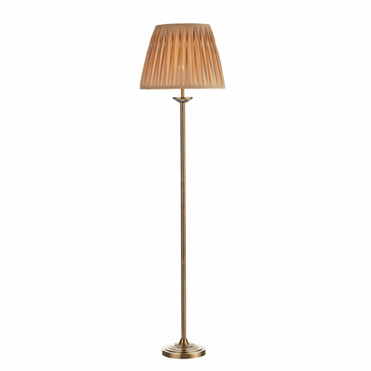 dar lighting Hatton Floor Lamp Antique Brass With Shade HAT4975