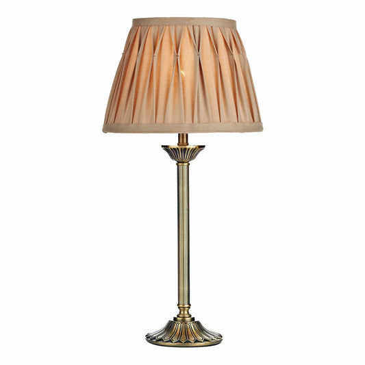 dar lighting Hatton Table Lamp Antique Brass With Shade HAT4275