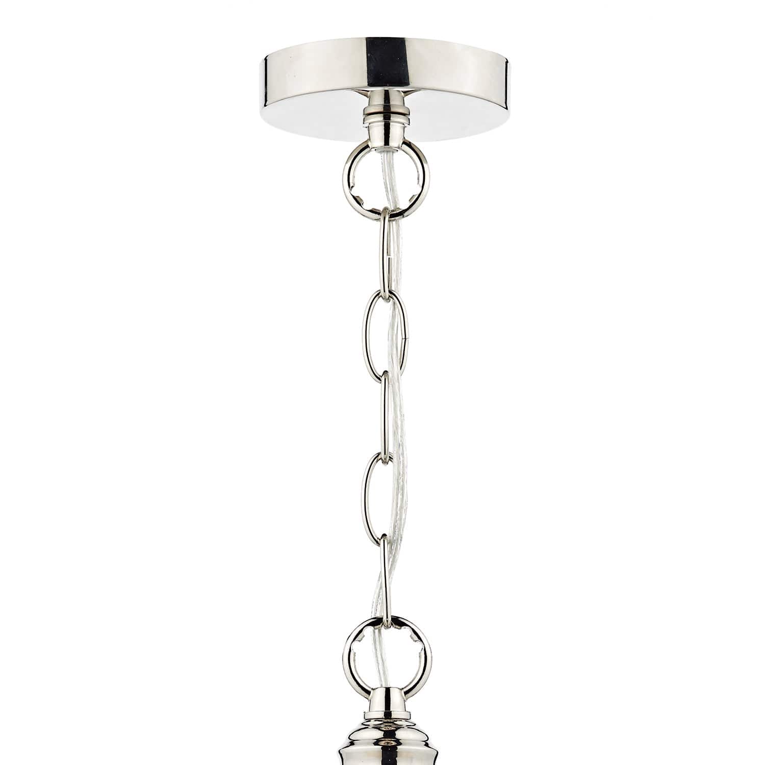 dar lighting Heath 1 Light Pendant Polished Nickel HEA0138