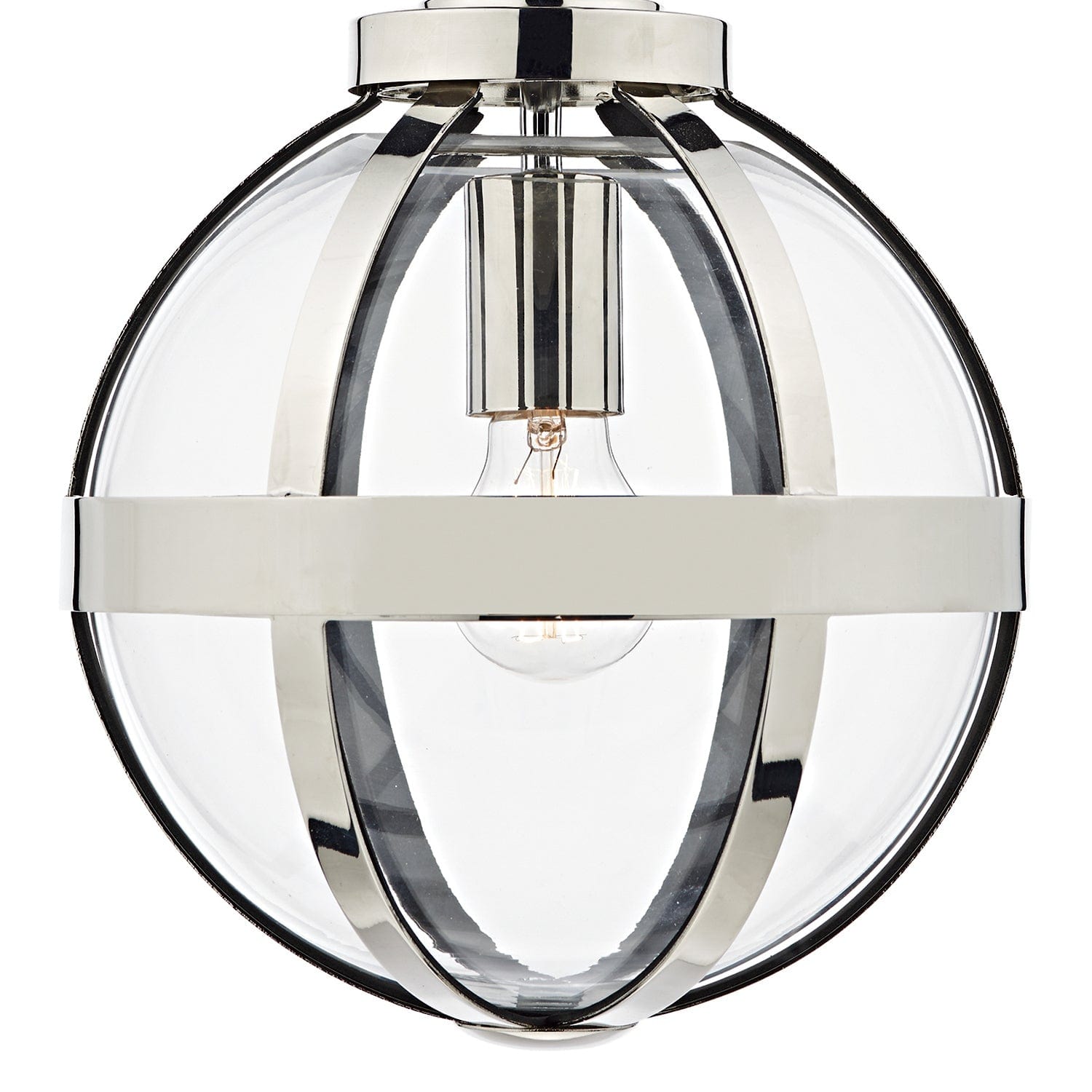 dar lighting Heath 1 Light Pendant Polished Nickel HEA0138