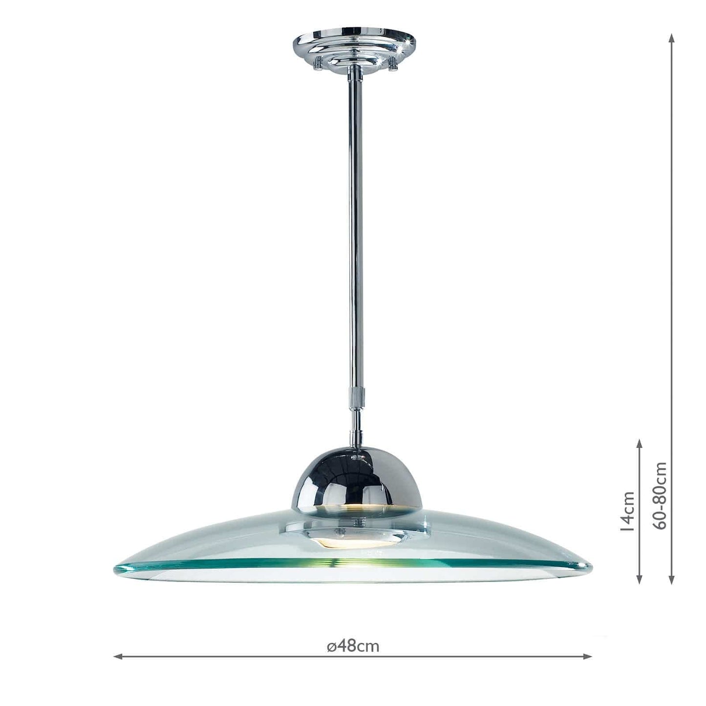 dar lighting Hemisphere Pendant Polished Chrome and Clear Glass HEM8650