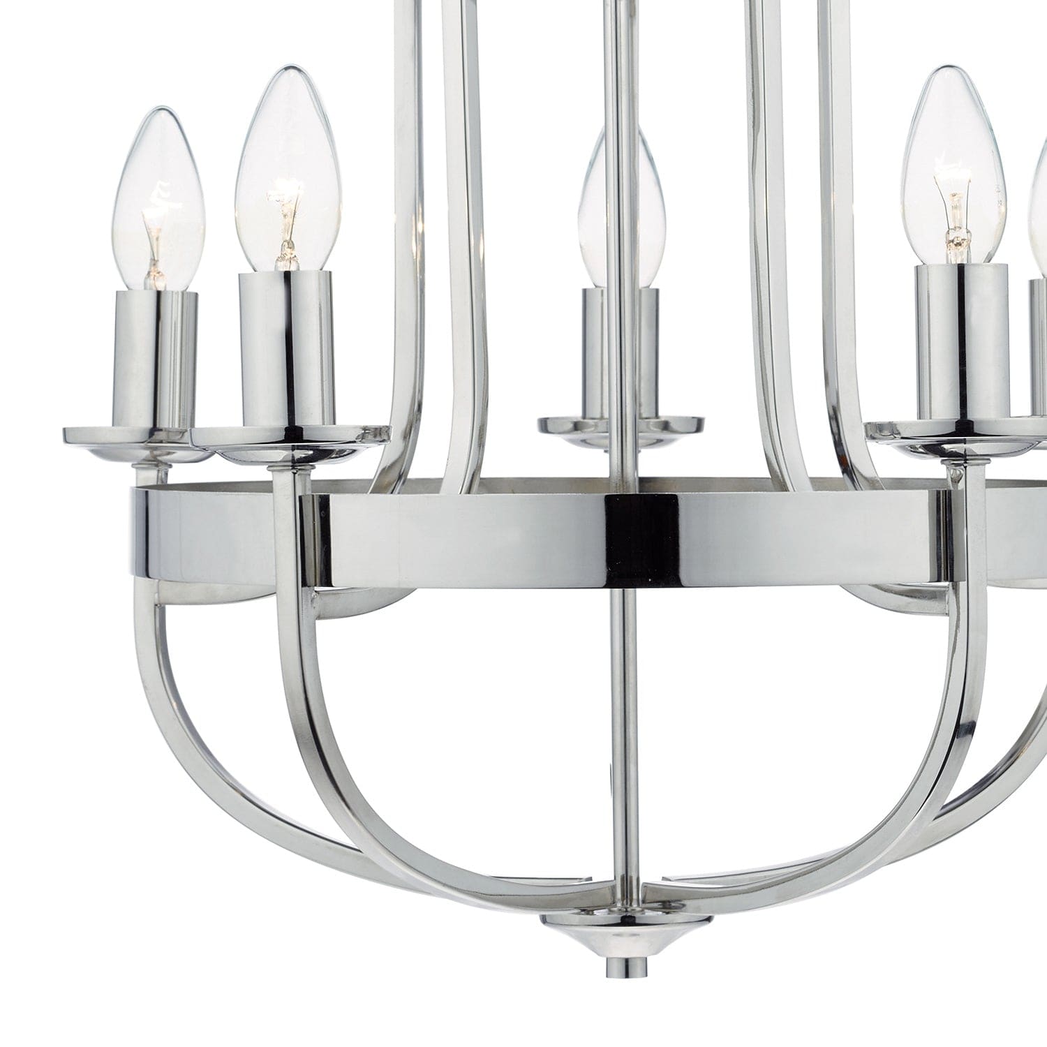 dar lighting Heythrope 5 Light Pendant Polished Nickel HEY0538