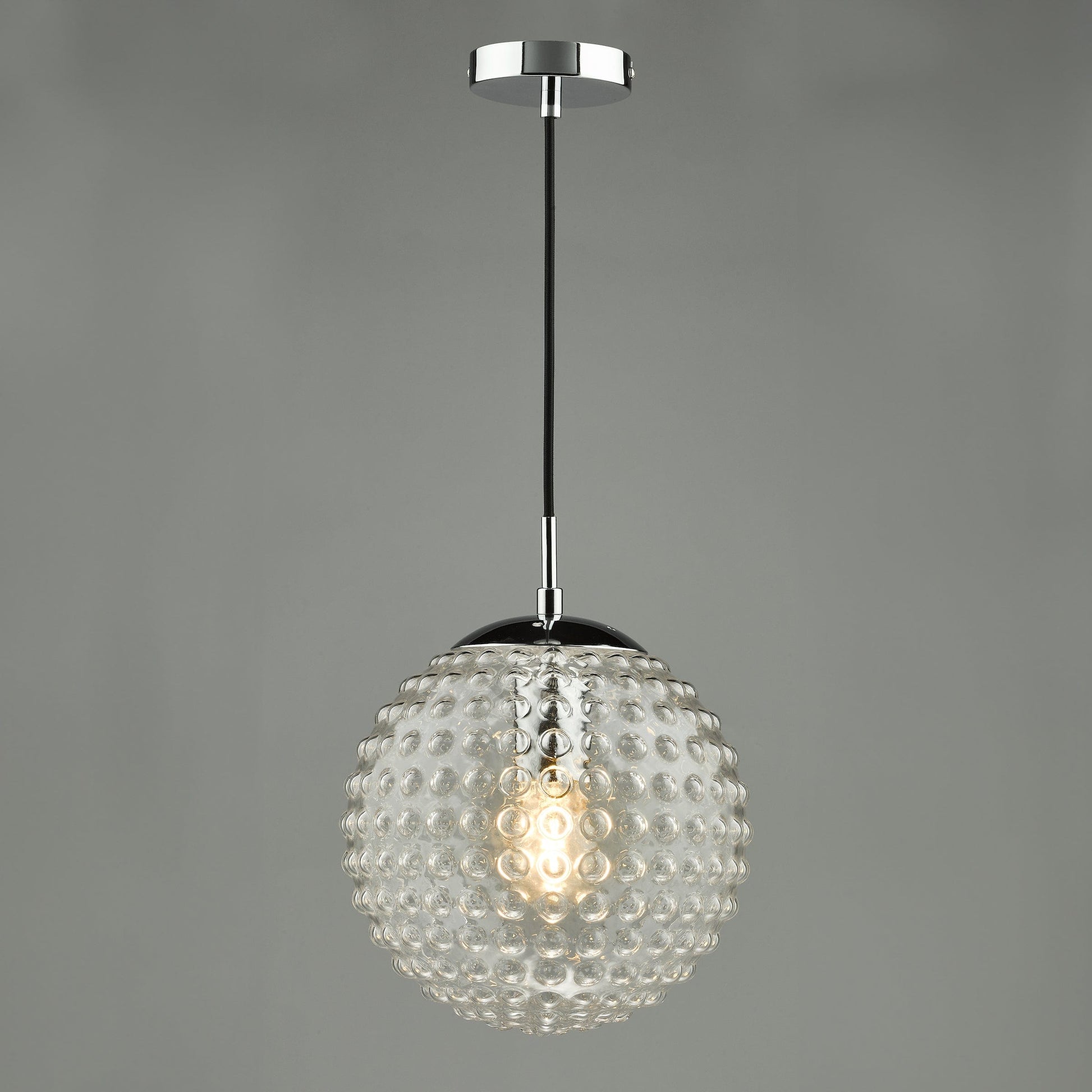 dar lighting Hobnail Pendant Polished Chrome & Clear Glass SP71-HOB8808