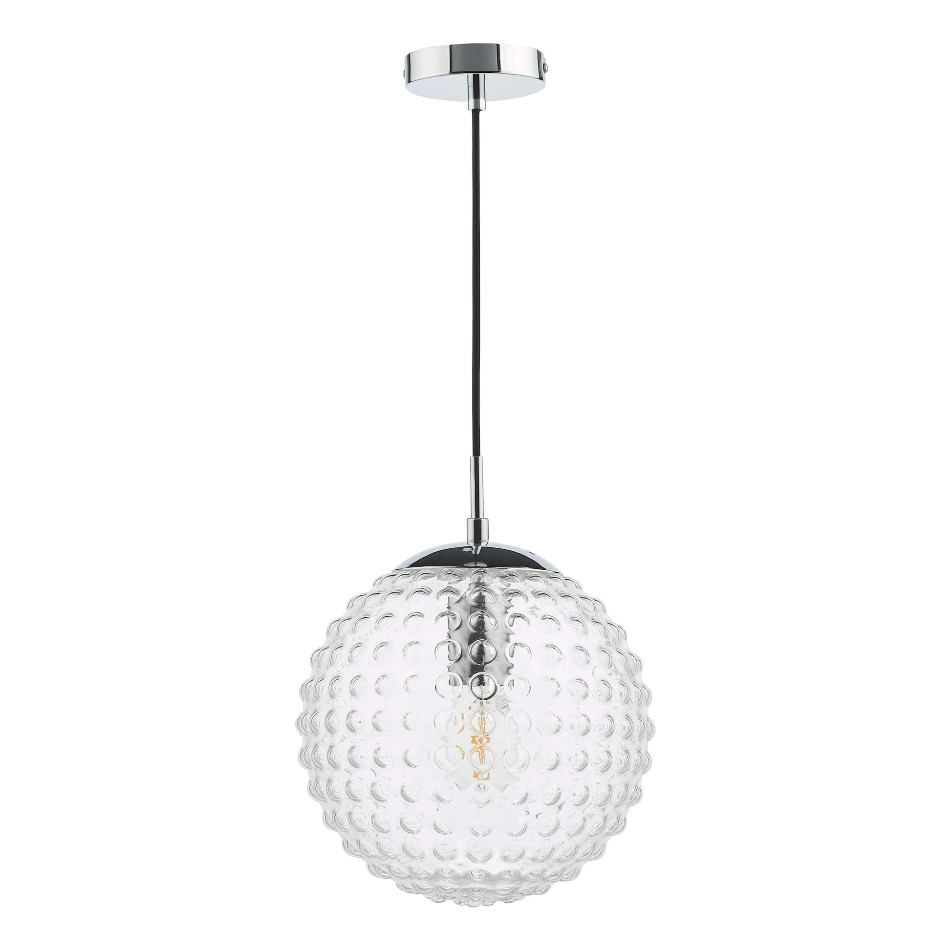 dar lighting Hobnail Pendant Polished Chrome & Clear Glass SP71-HOB8808