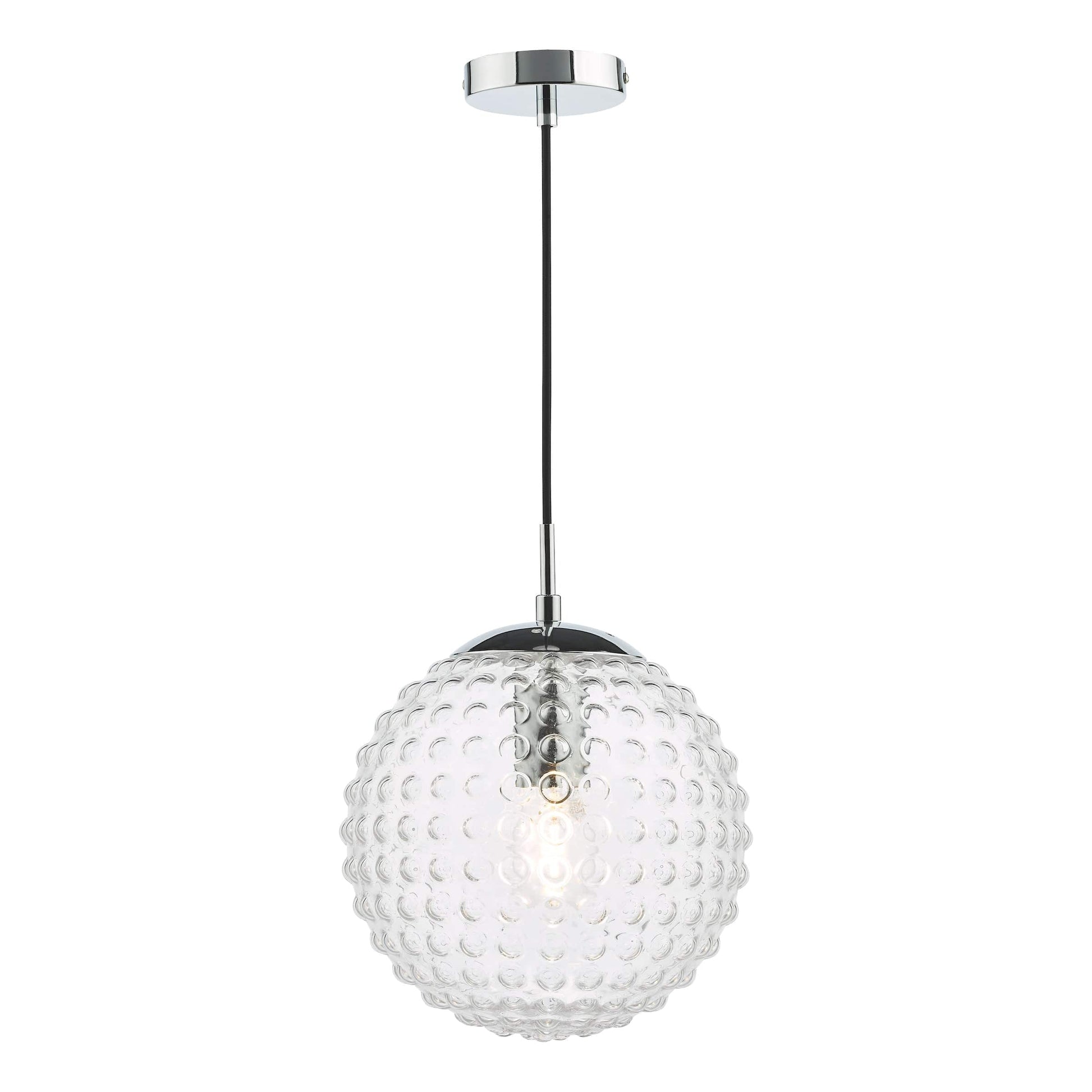 dar lighting Hobnail Pendant Polished Chrome & Clear Glass SP71-HOB8808