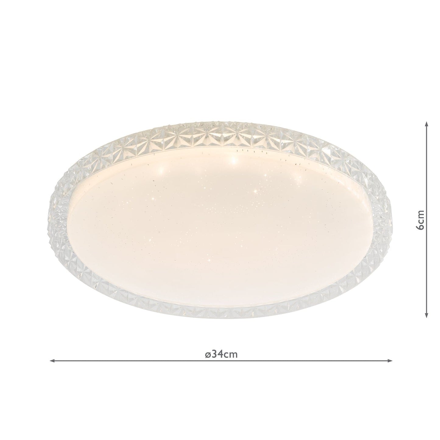 dar lighting Iben Flush White Acrylic With Colour Changing LED IBE502