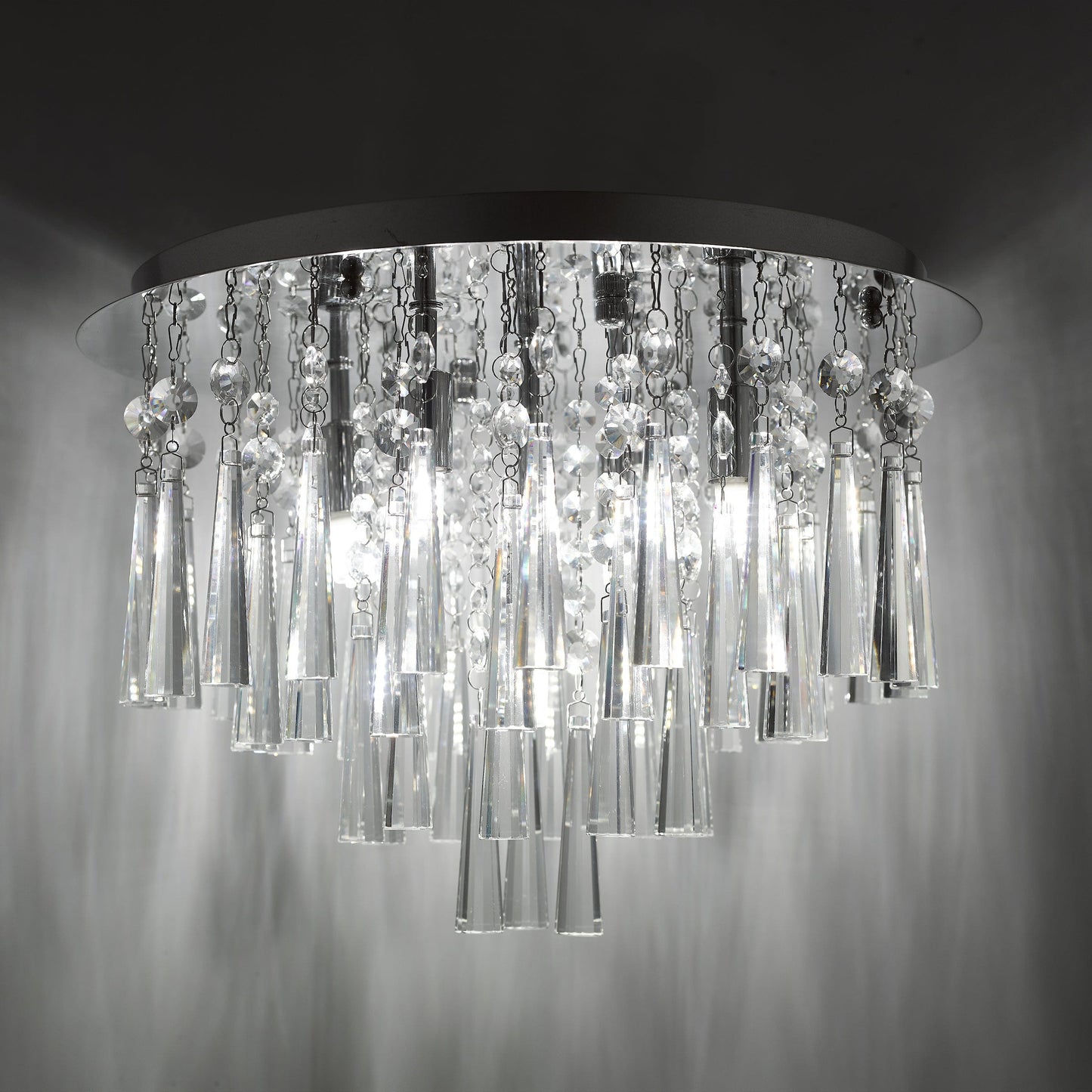 dar lighting Iclyn 5 Light Flush Polished Chrome Crystal ICL5450