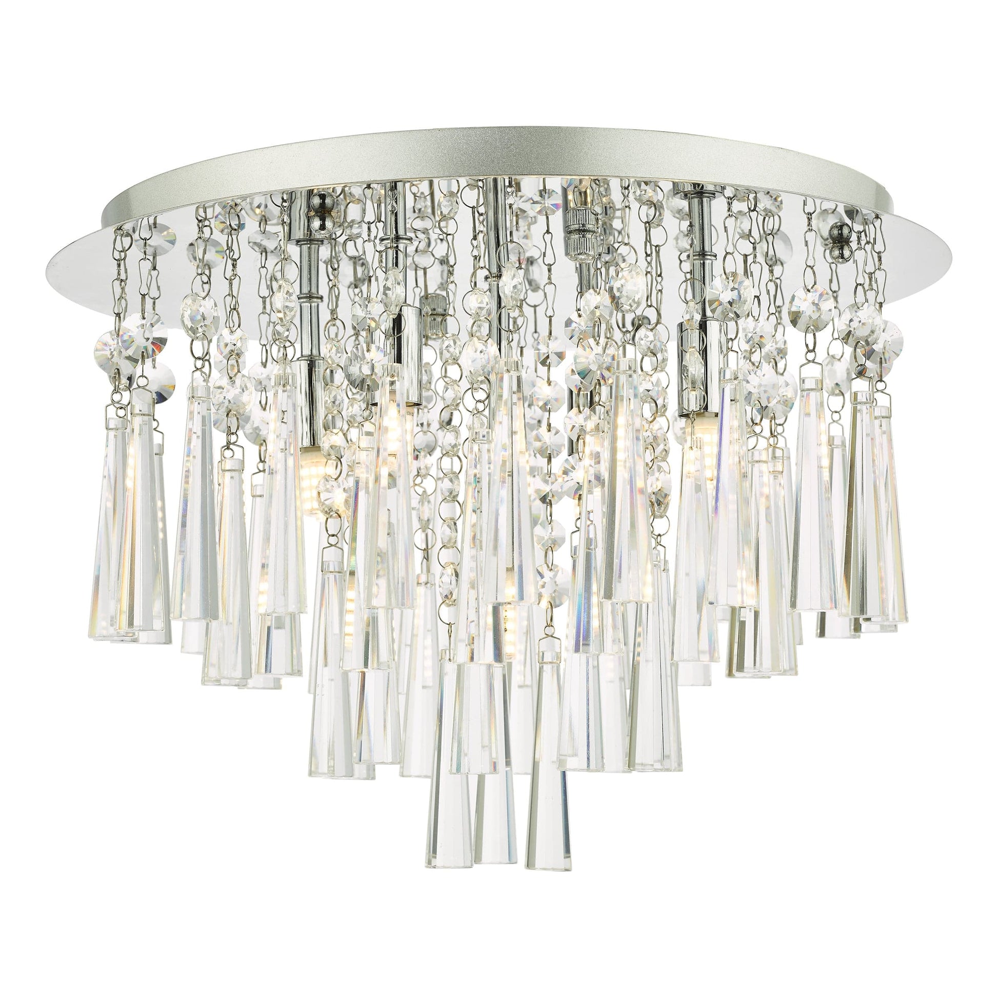 dar lighting Iclyn 5 Light Flush Polished Chrome Crystal ICL5450