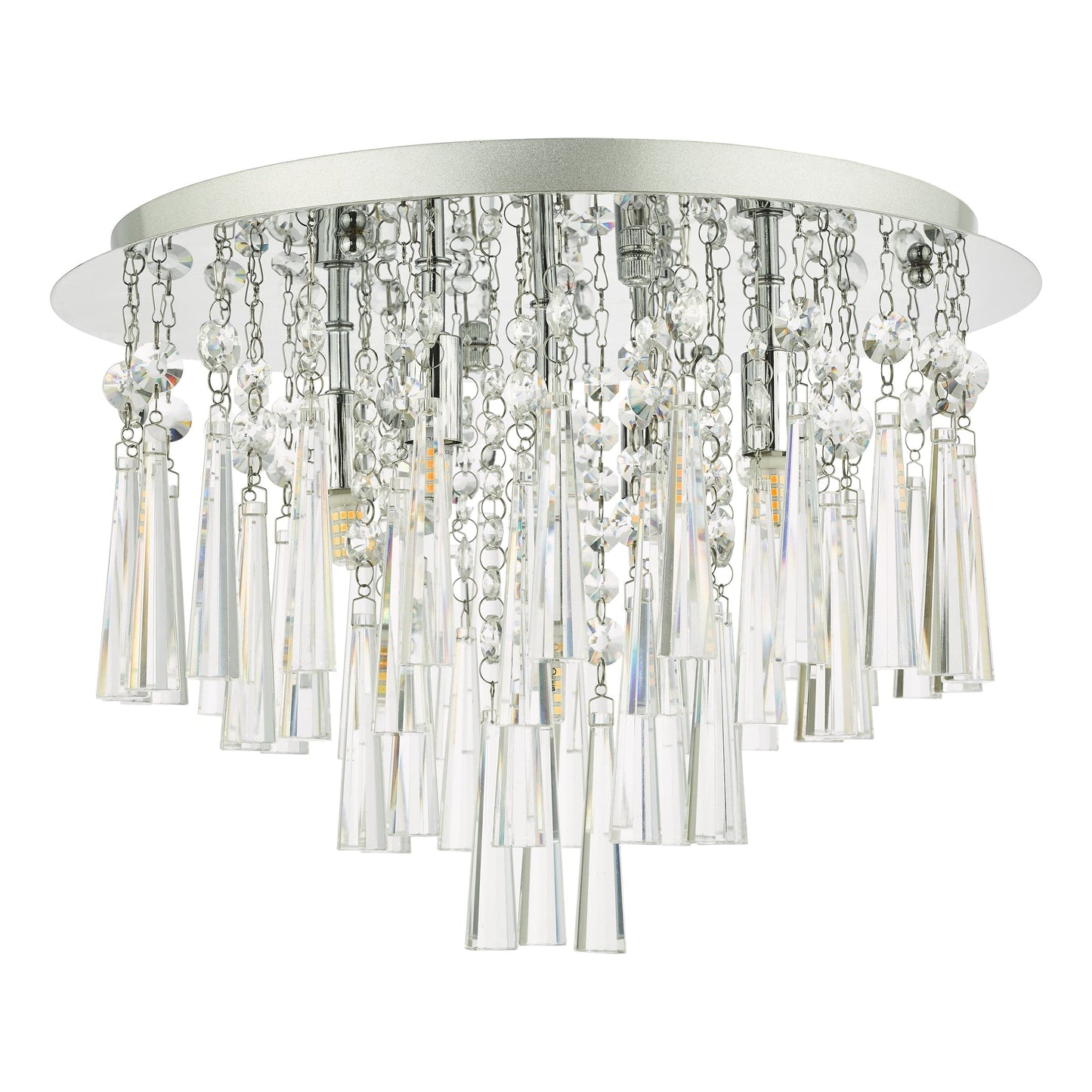 dar lighting Iclyn 5 Light Flush Polished Chrome Crystal ICL5450