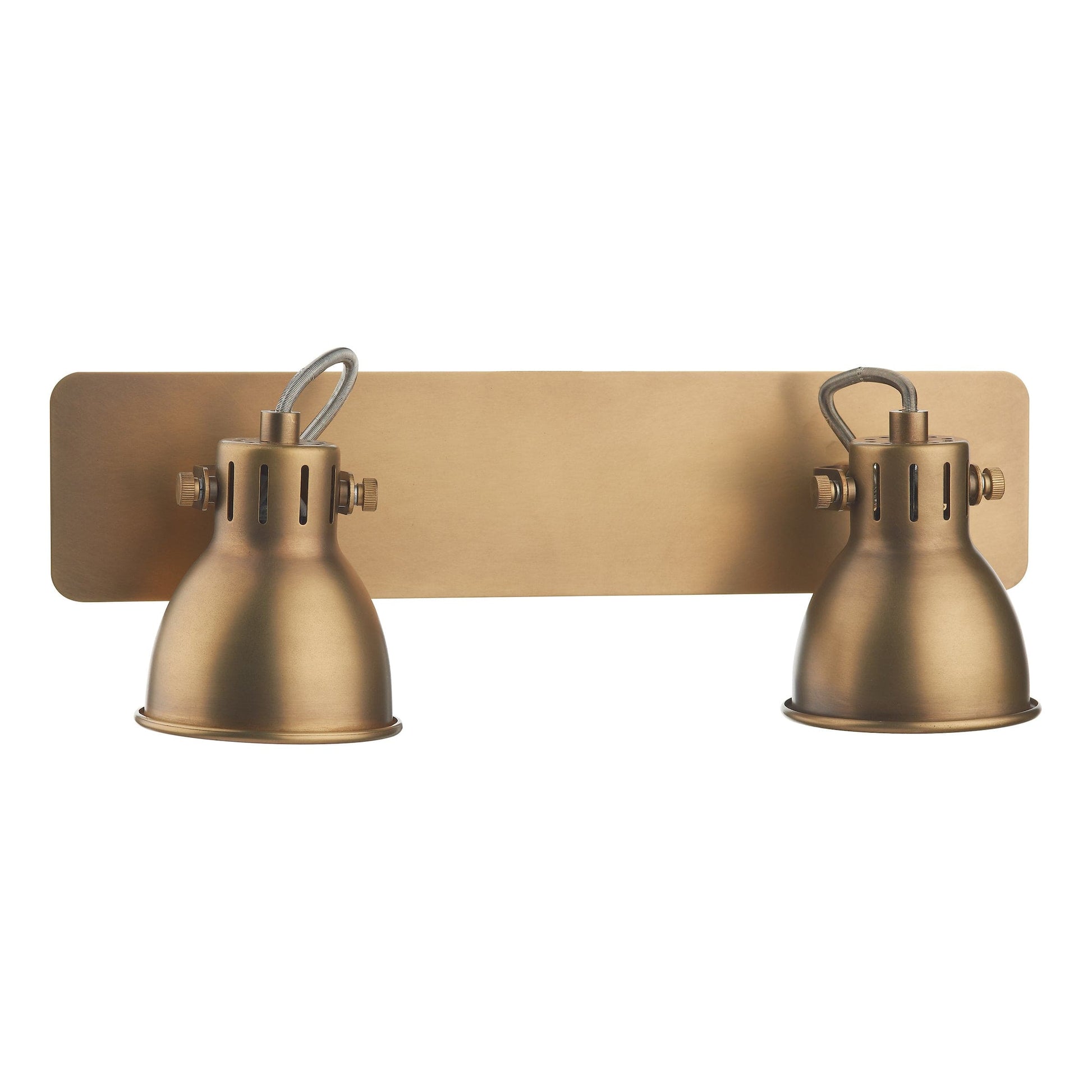 dar lighting Idaho 2 Light Wall Spotlight Natural Brass IDA7775