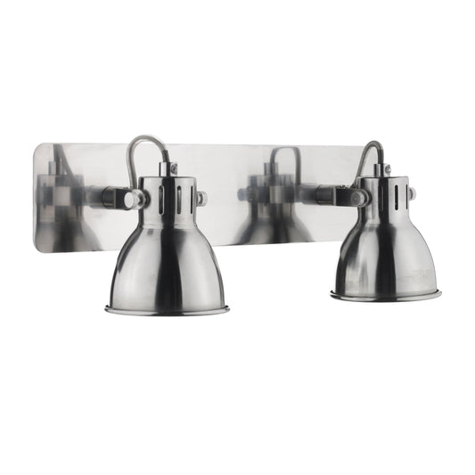 dar lighting Idaho 2 Light Wall Spotlight Natural Chrome IDA7746