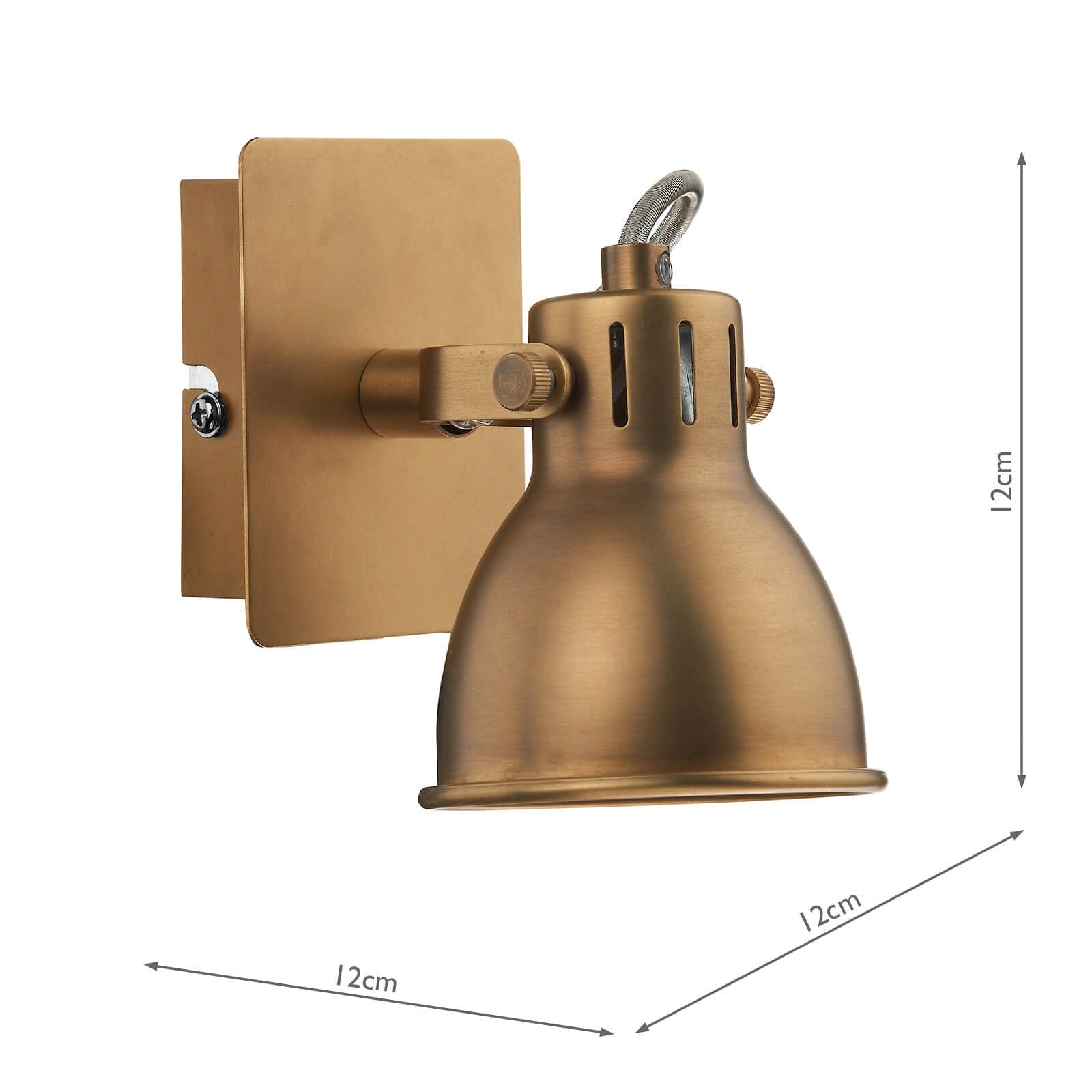 dar lighting Idaho Single Wall Spotlight Natural Brass IDA0775