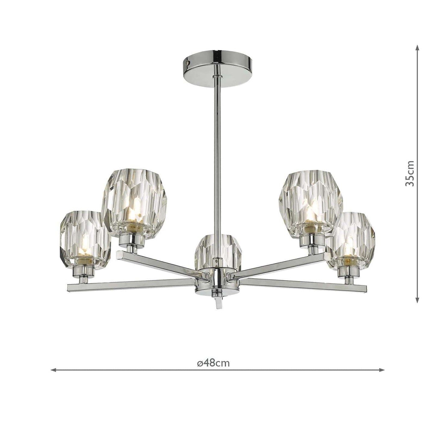 dar lighting Idina 5 Light Semi Flush Polished Chrome IDI5450