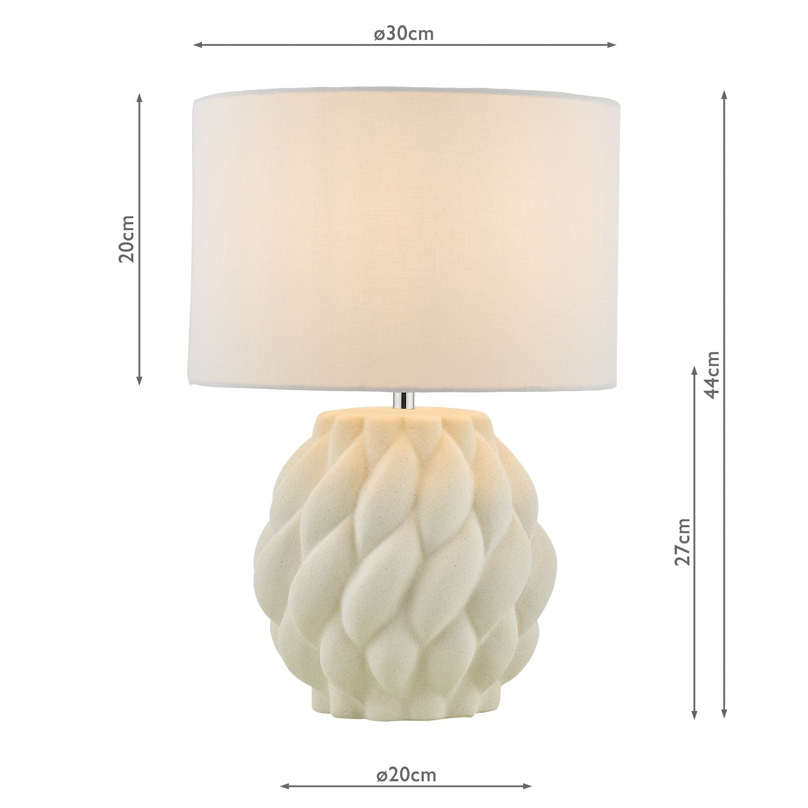 dar lighting Idonia Table Lamp White With Shade IDO422