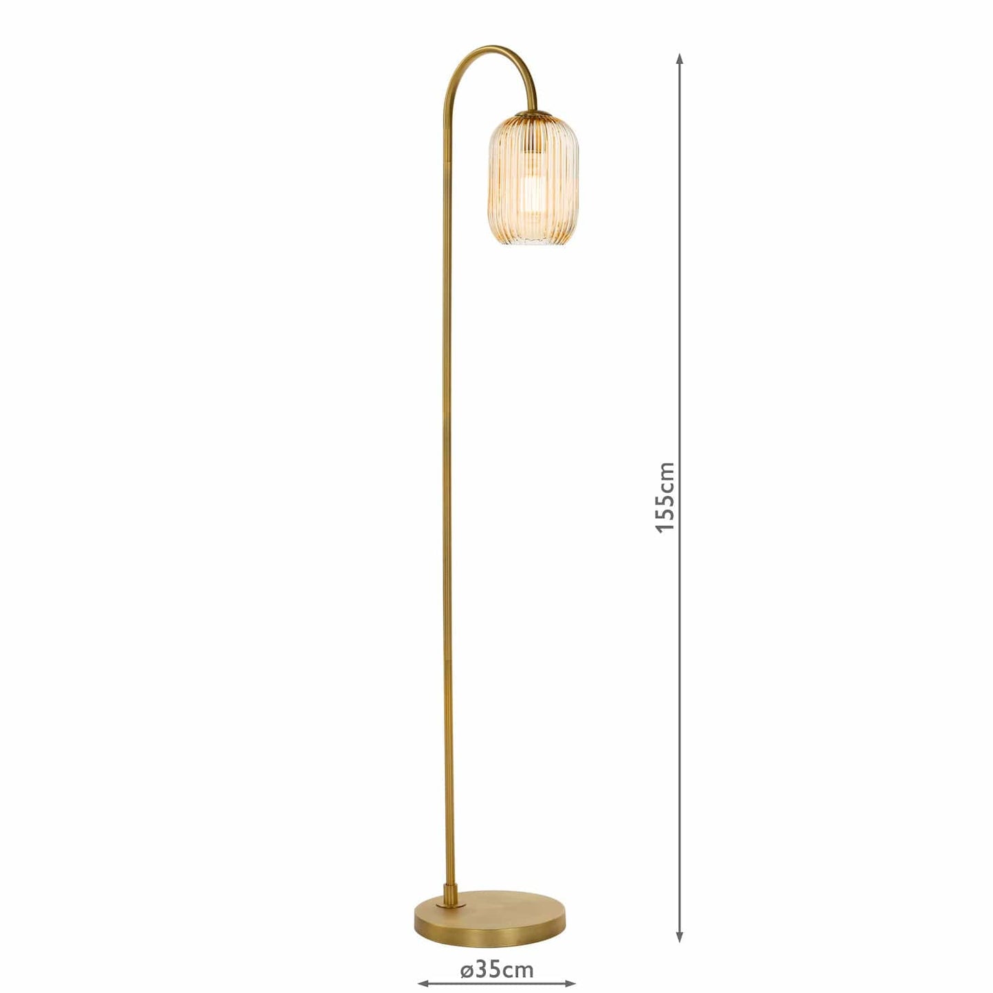 dar lighting Idra Floor Lamp Aged Bronze and Champagne Ribbed Glass IDR4963-SAW6506