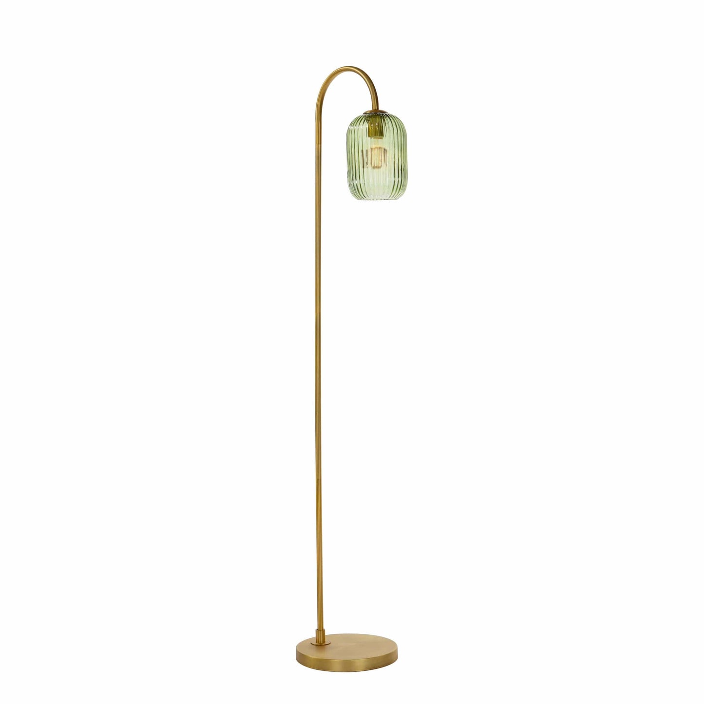 dar lighting Idra Floor Lamp Aged Bronze and Green Ribbed Glass IDR4963-SAW6524