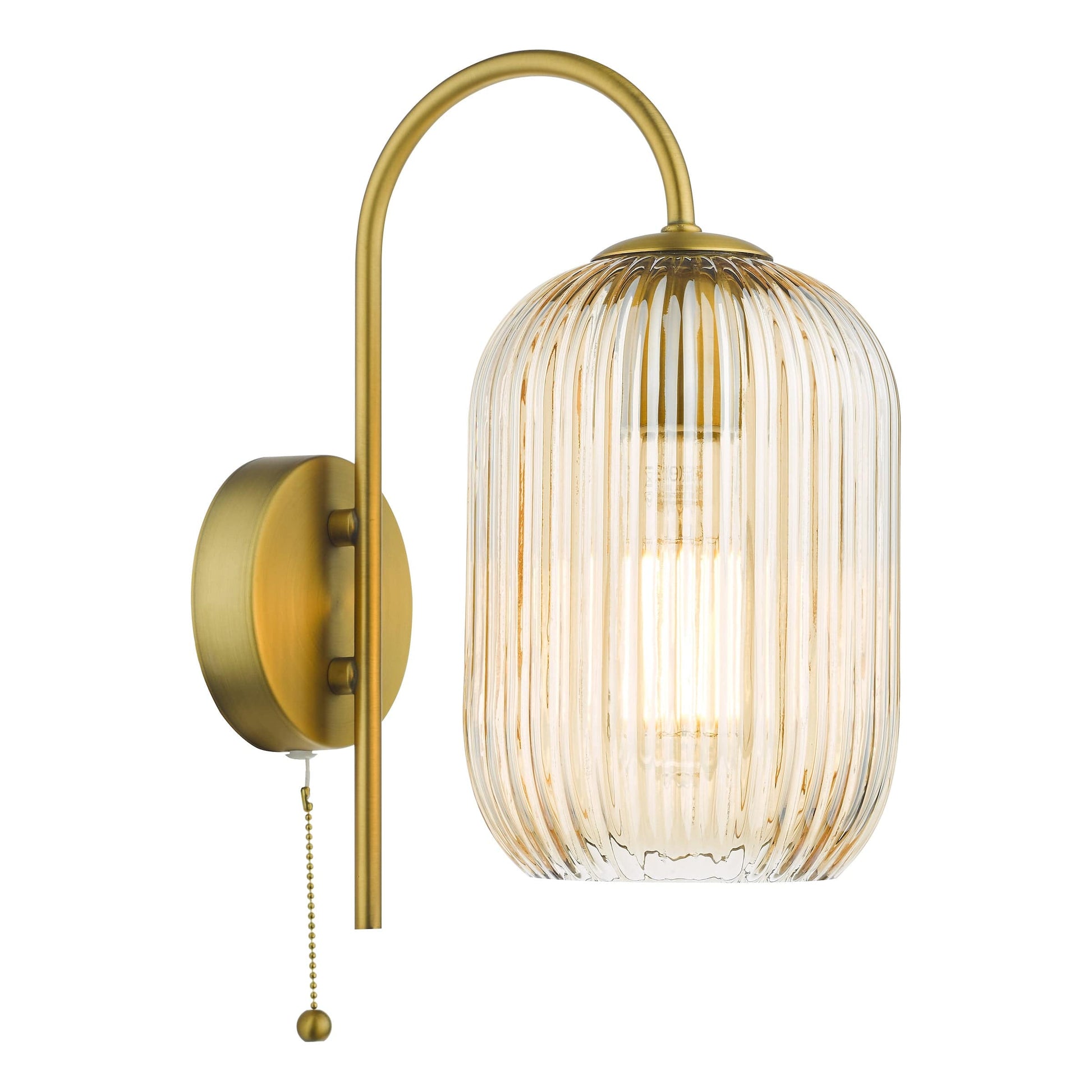 dar lighting Idra Wall Light Aged Bronze and Champagne Ribbed Glass IDR0763-SAW6506