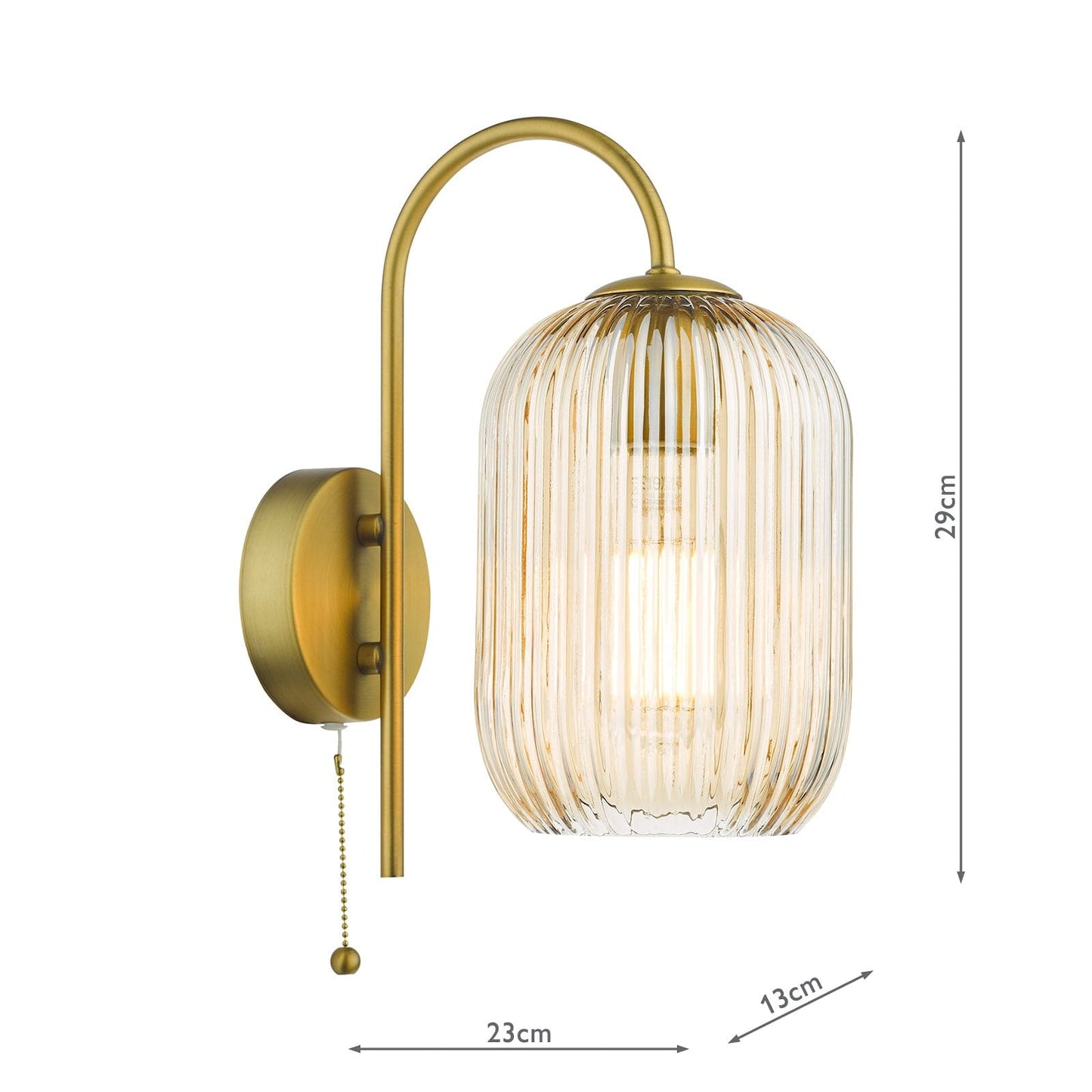 dar lighting Idra Wall Light Aged Bronze and Champagne Ribbed Glass IDR0763-SAW6506