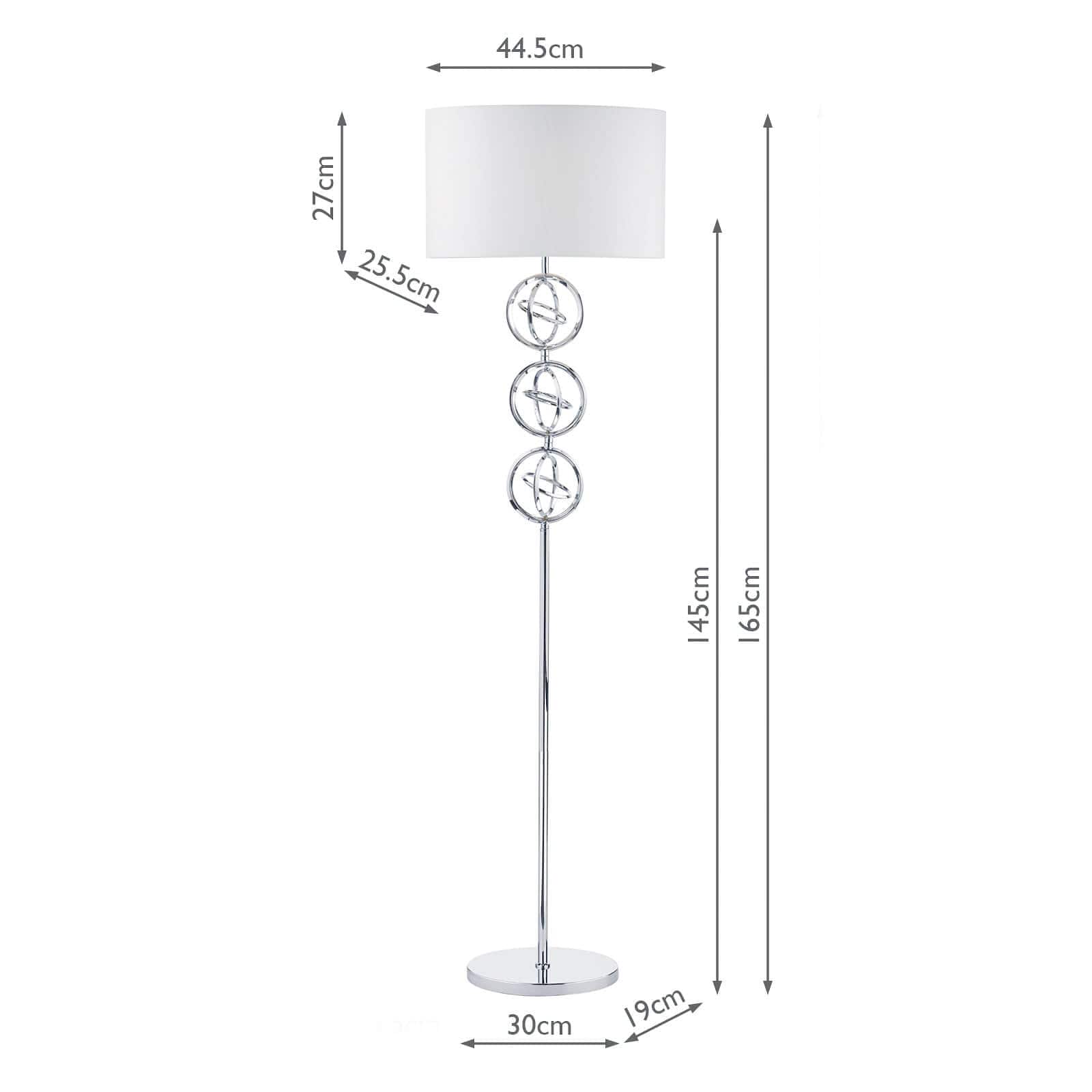 dar lighting Innsbruck Floor Lamp Polished Chrome With Shade INN4950