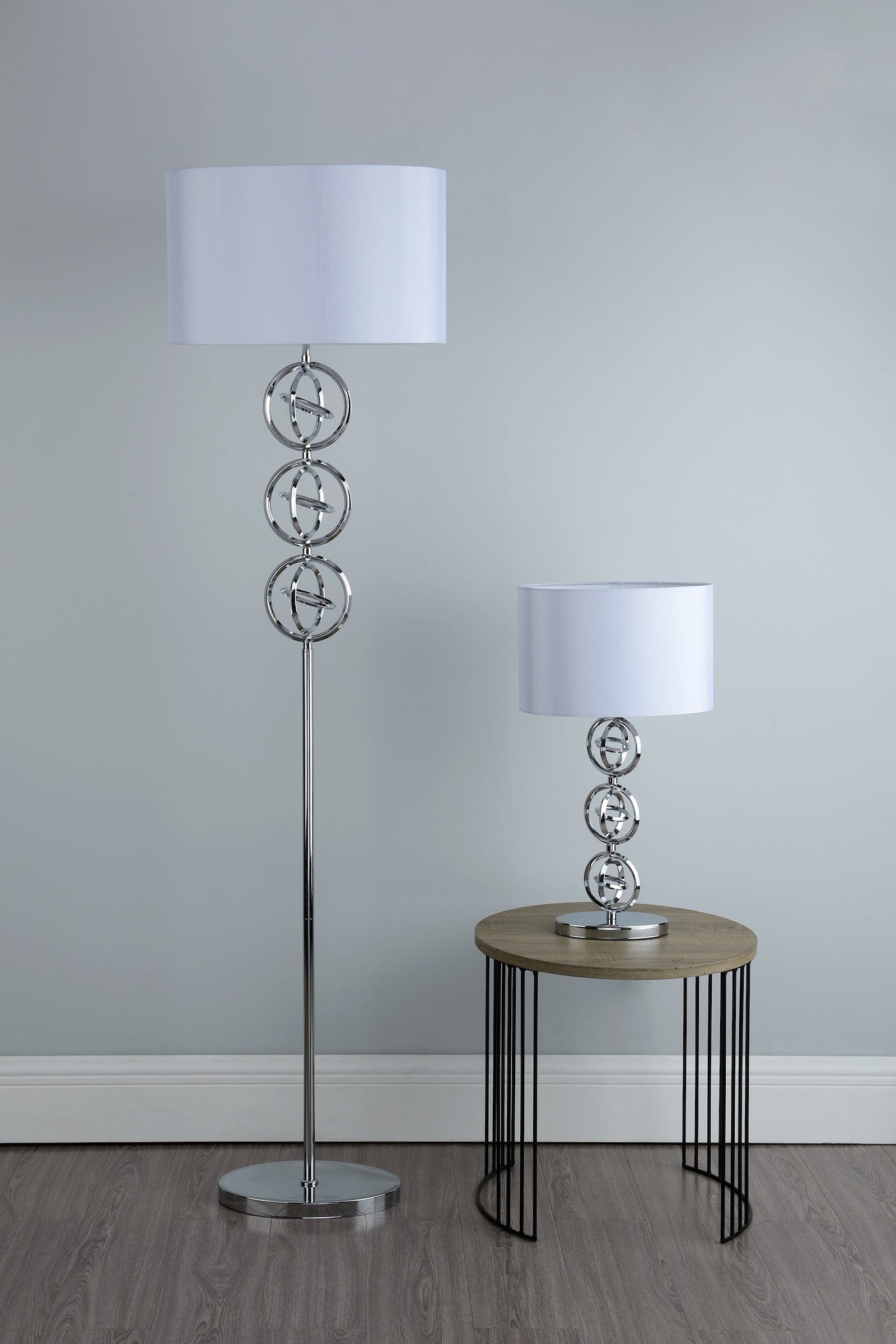 dar lighting Innsbruck Table Lamp Polished Chrome With Shade INN4250