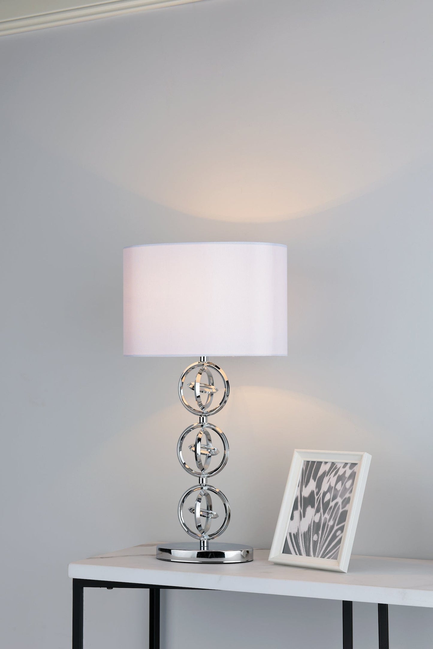 dar lighting Innsbruck Table Lamp Polished Chrome With Shade INN4250