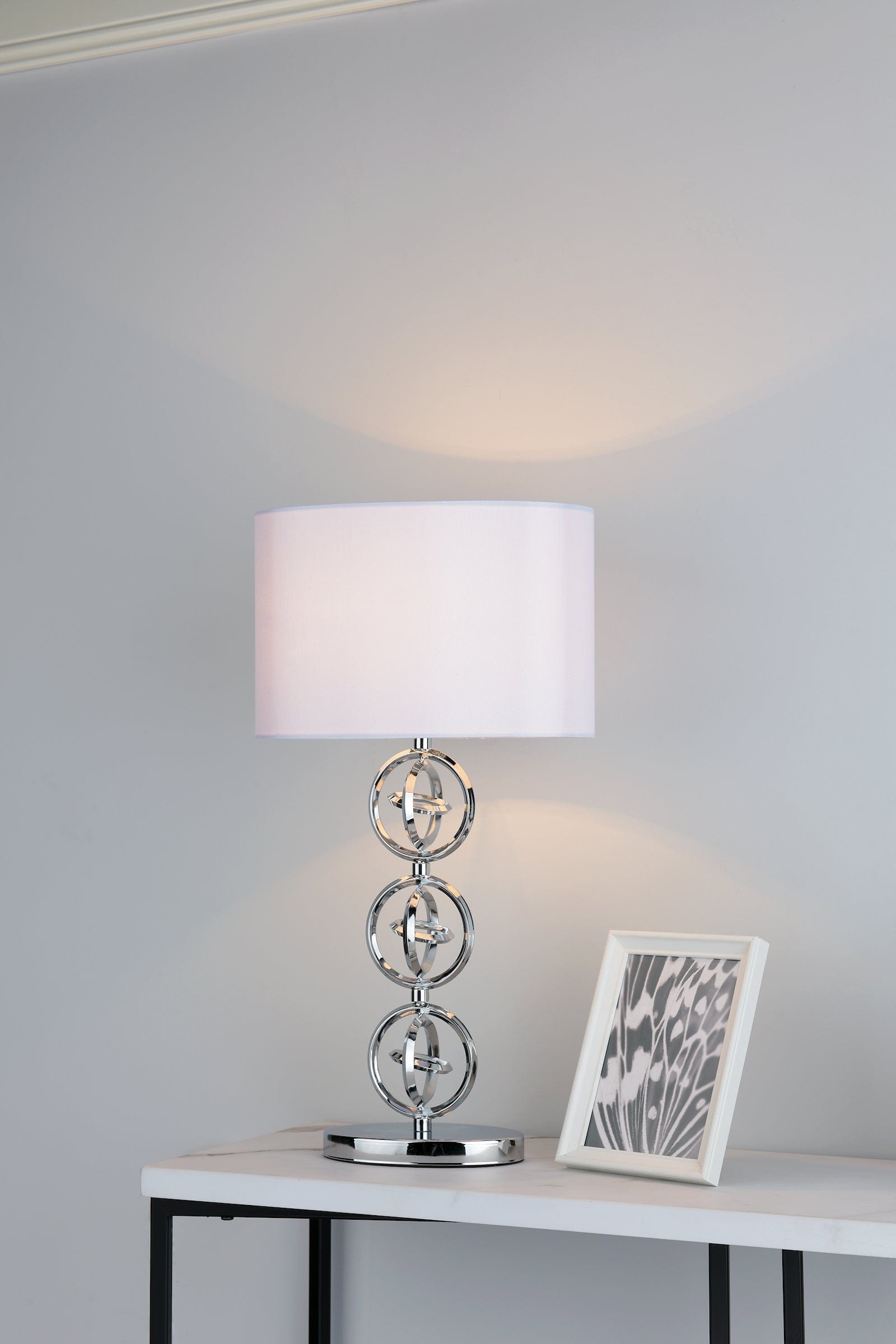dar lighting Innsbruck Table Lamp Polished Chrome With Shade INN4250