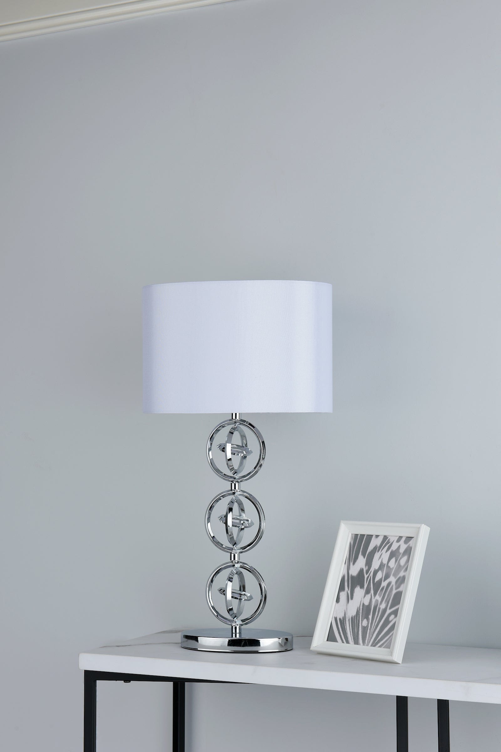 dar lighting Innsbruck Table Lamp Polished Chrome With Shade INN4250