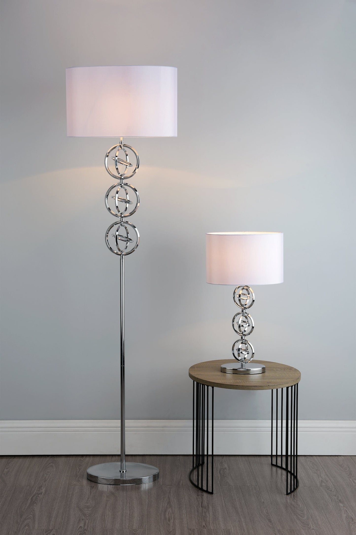 dar lighting Innsbruck Table Lamp Polished Chrome With Shade INN4250