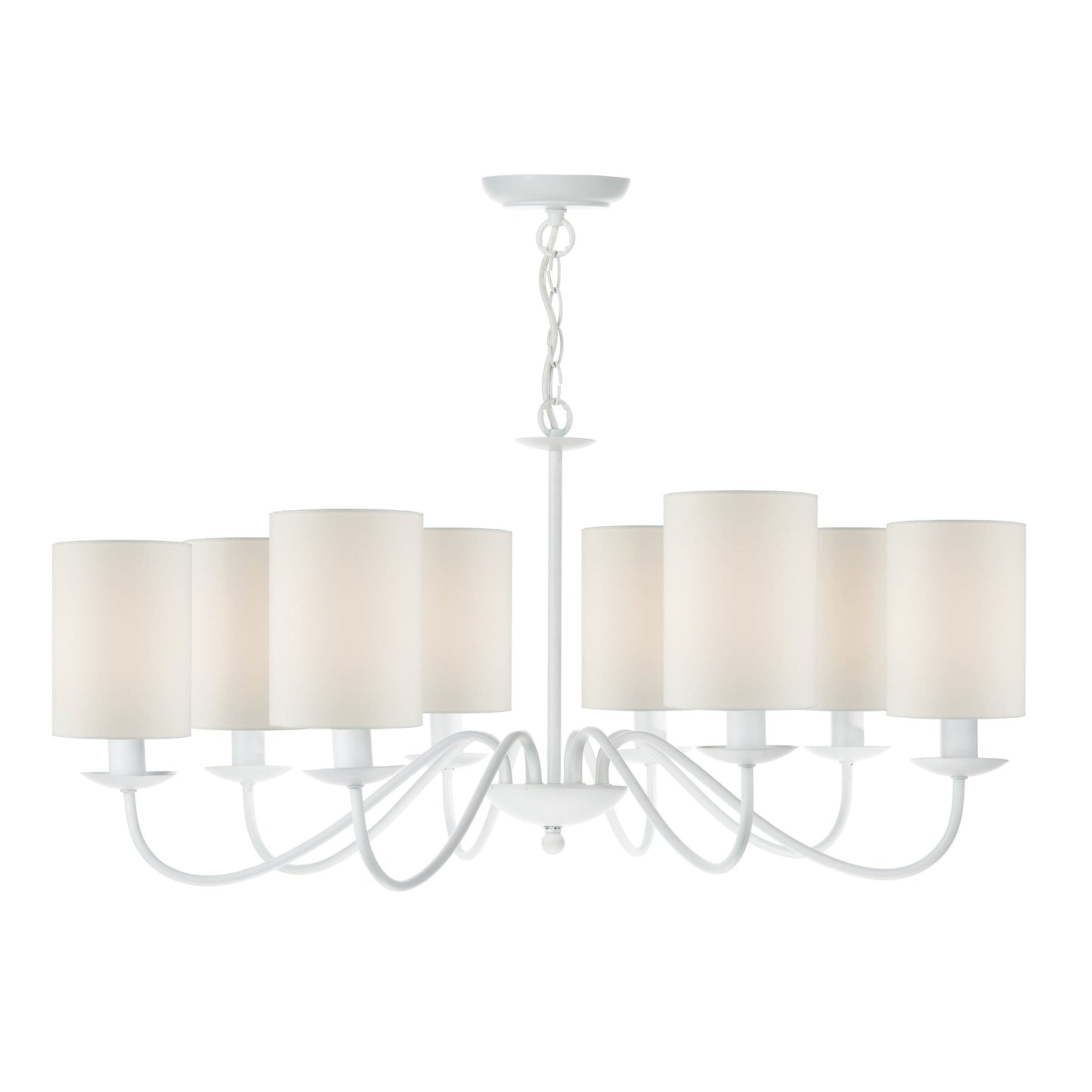 dar lighting Irwin 8 Light Pendant Dual Mount White IRW0802