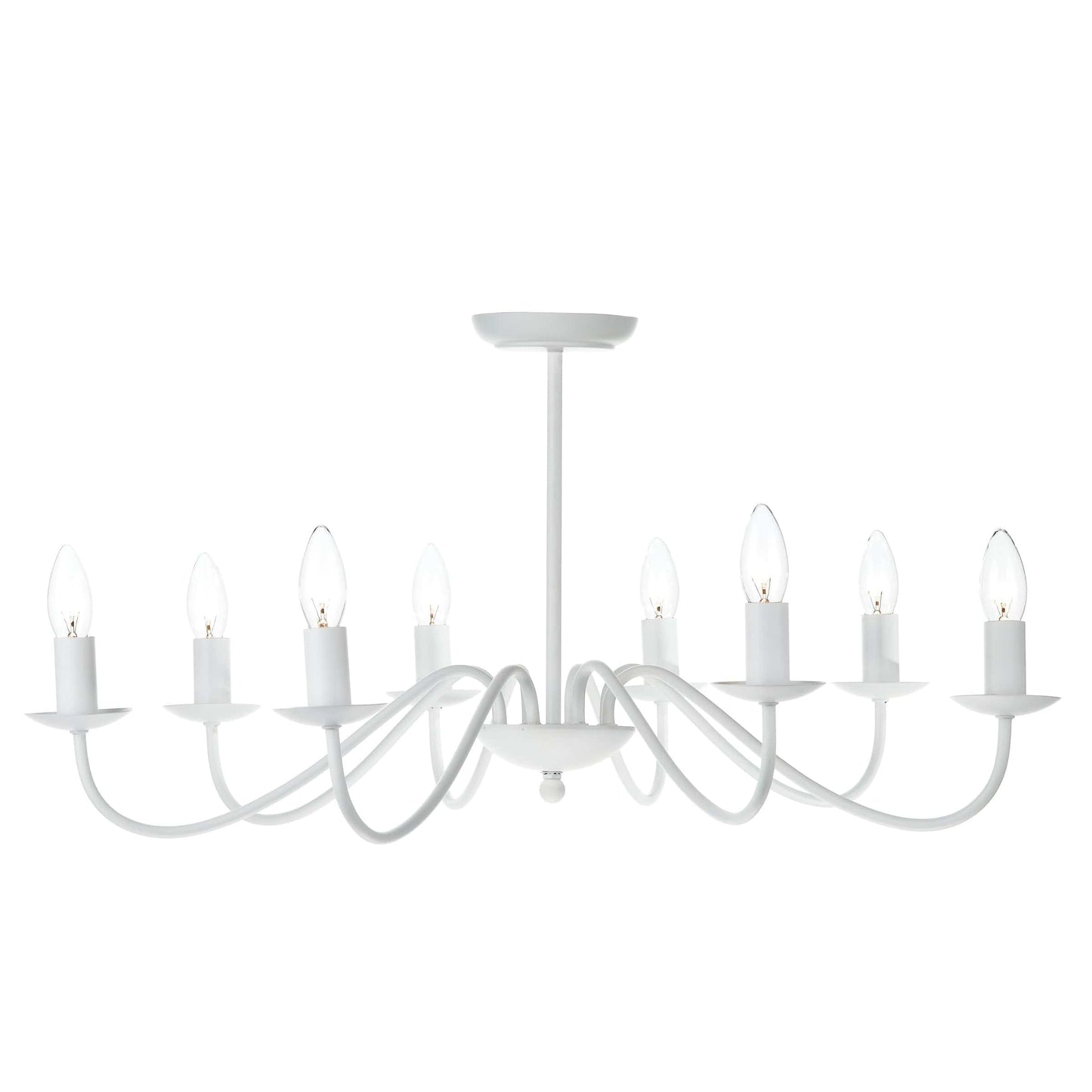 dar lighting Irwin 8 Light Pendant Dual Mount White IRW0802