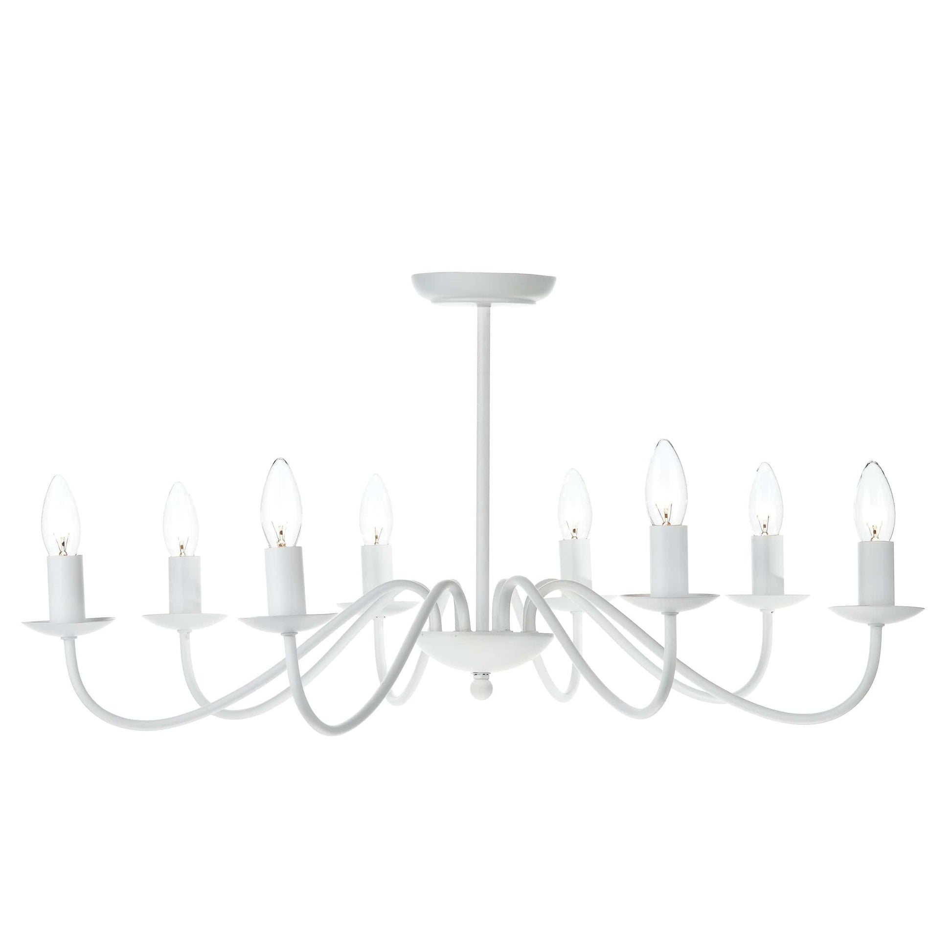 dar lighting Irwin 8 Light Pendant Dual Mount White IRW0802