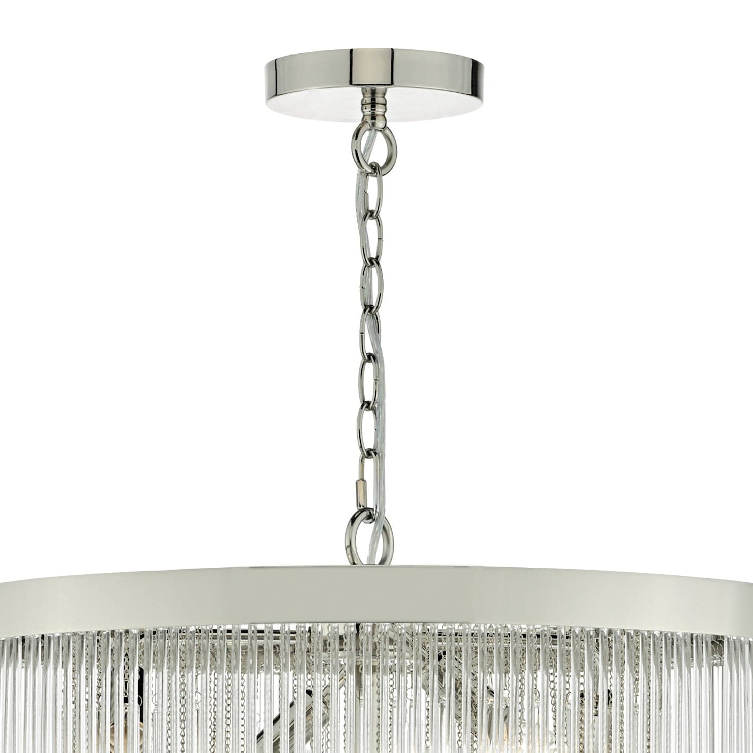 dar lighting Isla 7lt Pendant Polished Chrome & Clear Glass Rods ISL3450