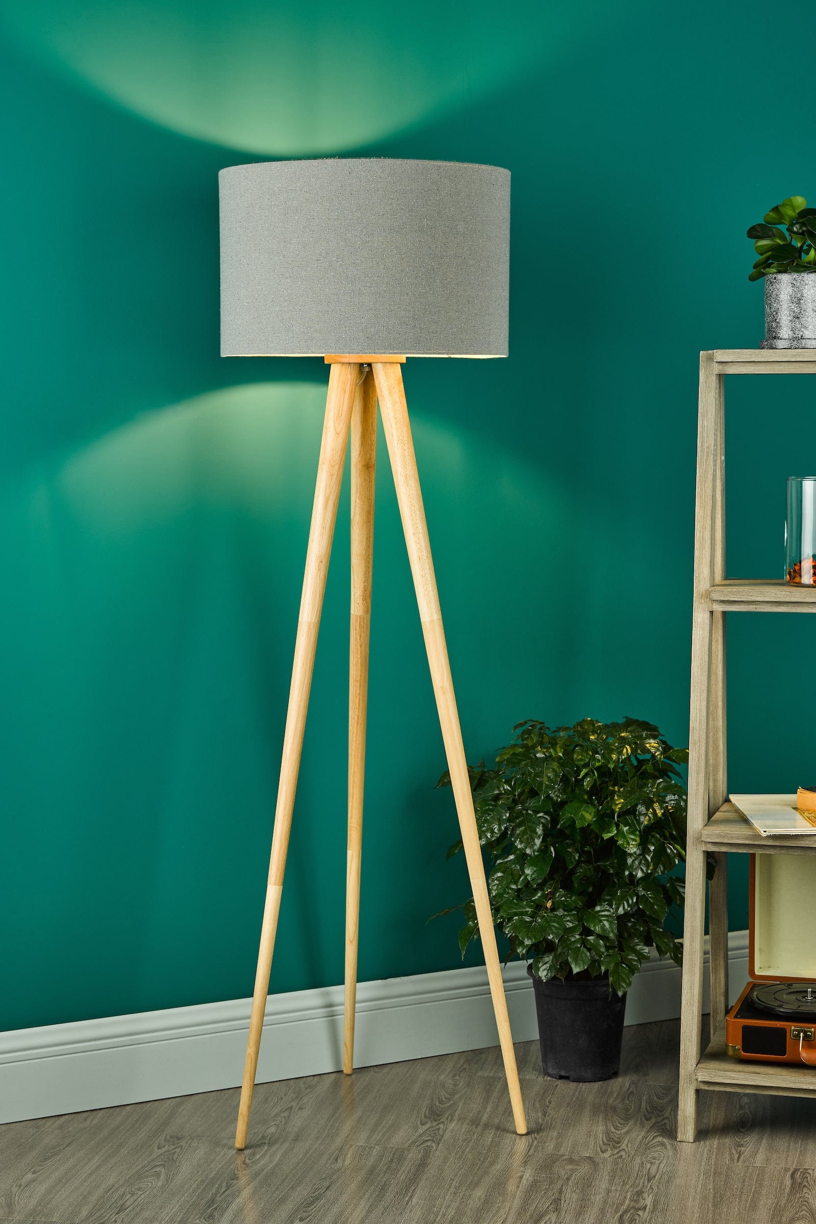 dar lighting Ivor Tripod Floor Lamp Light Oak Base Only IVO4943