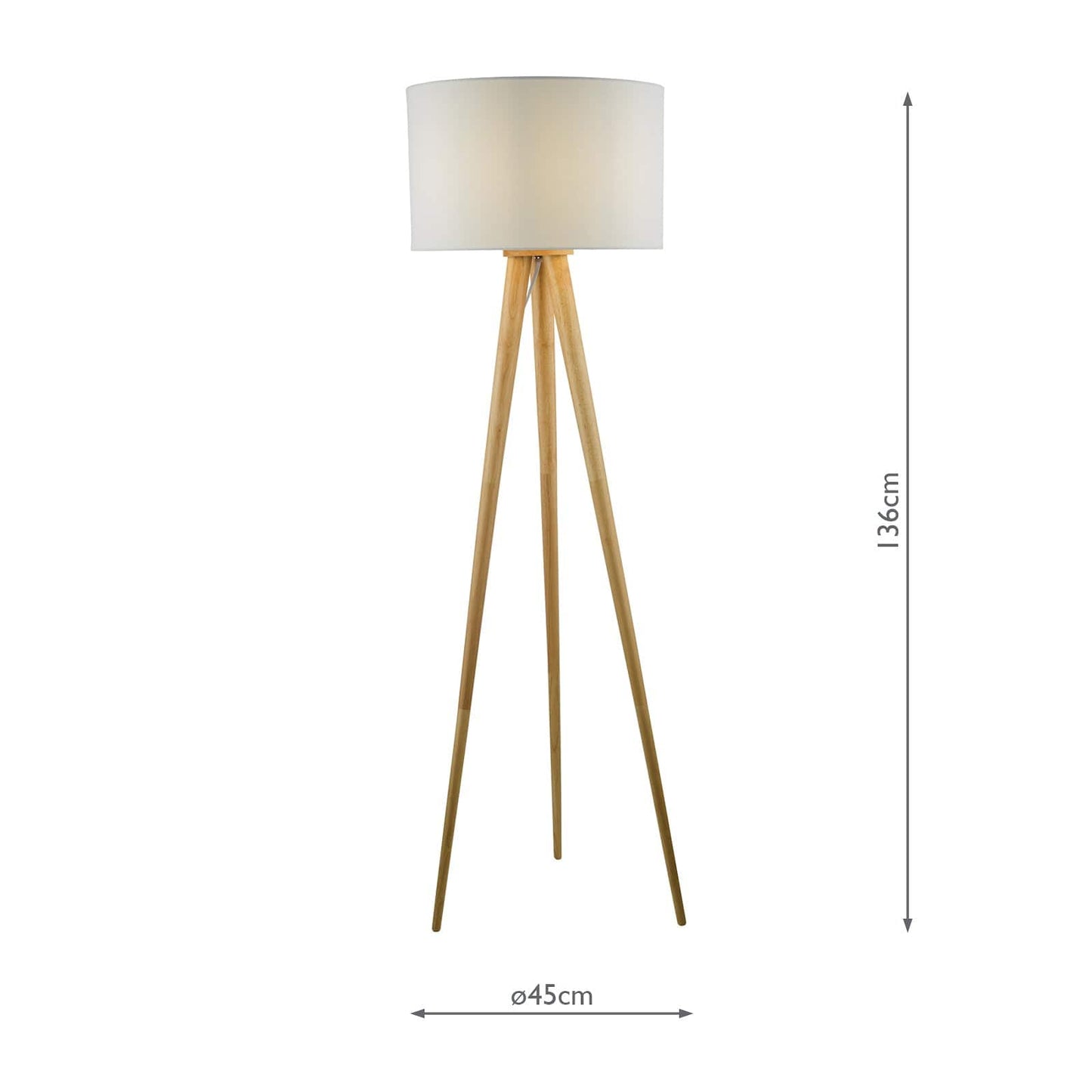 dar lighting Ivor Tripod Floor Lamp Light Oak Base Only IVO4943