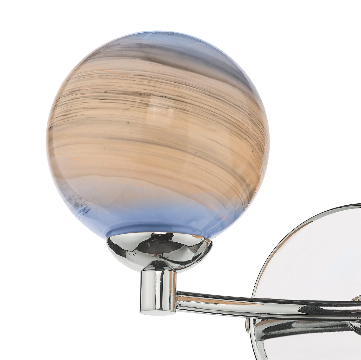 dar lighting Izzy 2 Light Wall Light Polished Chrome Planet Glass IZZ0950-07