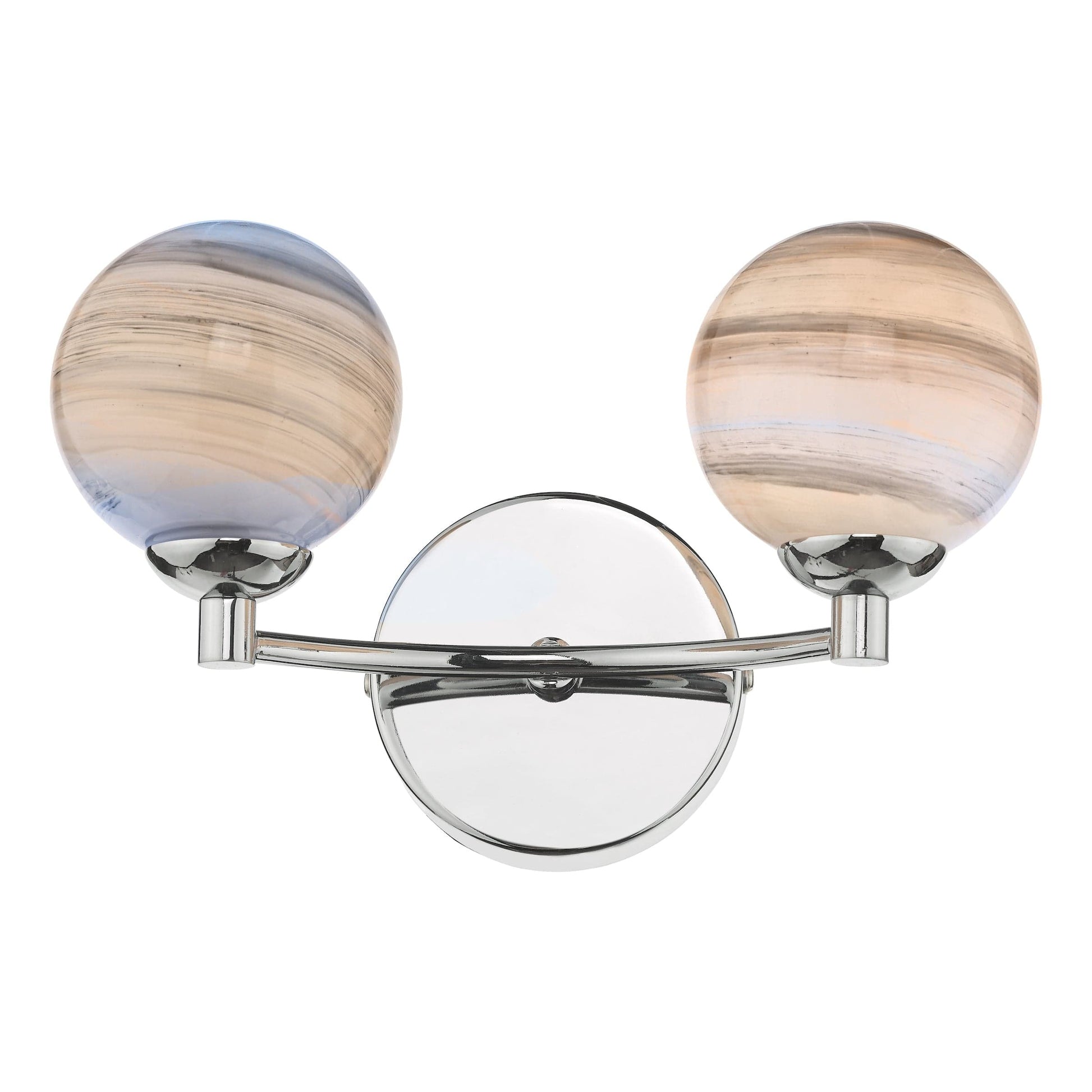 dar lighting Izzy 2 Light Wall Light Polished Chrome Planet Glass IZZ0950-07