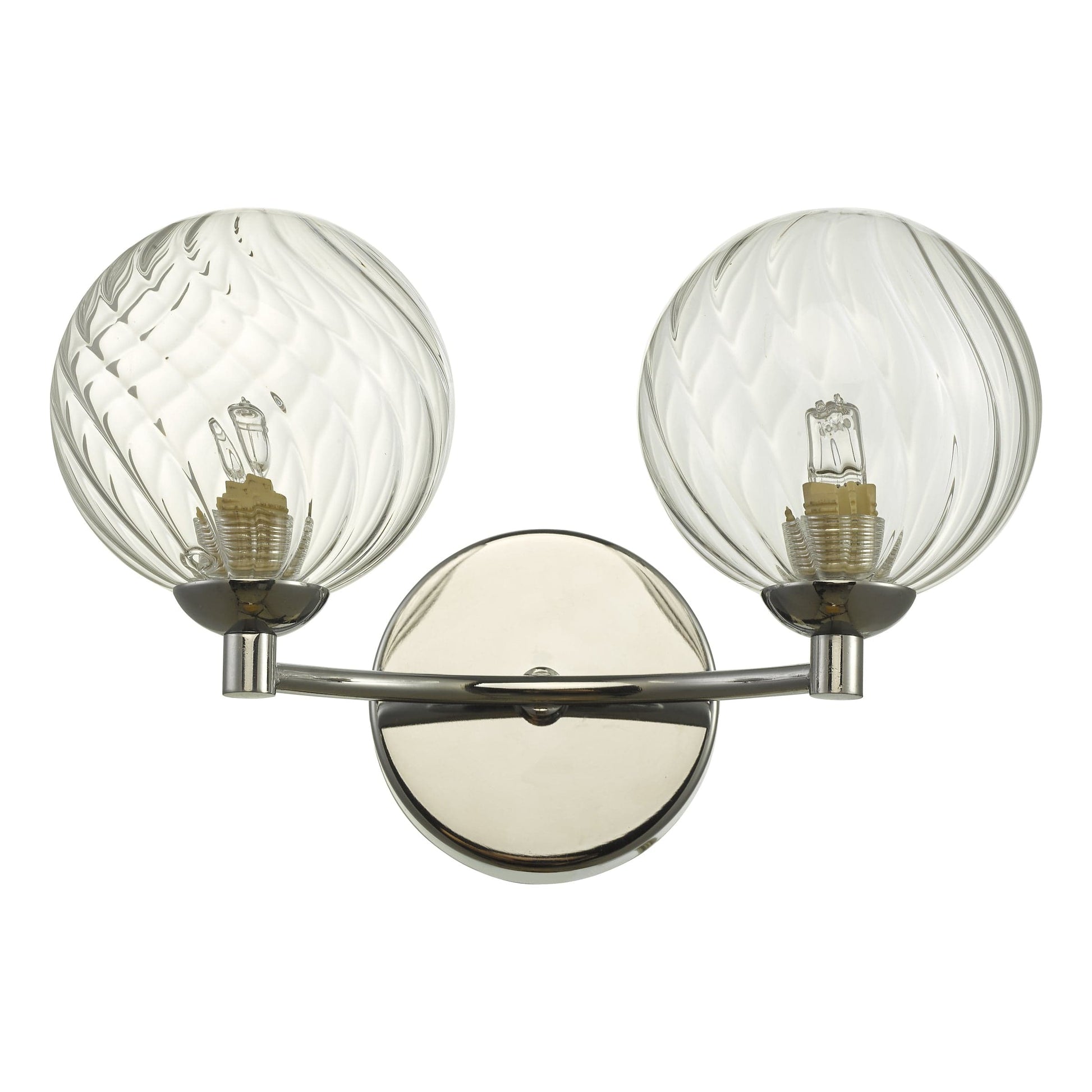 dar lighting Izzy 2 Light Wall Light Polished Chrome Twisted Glass IZZ0950-03