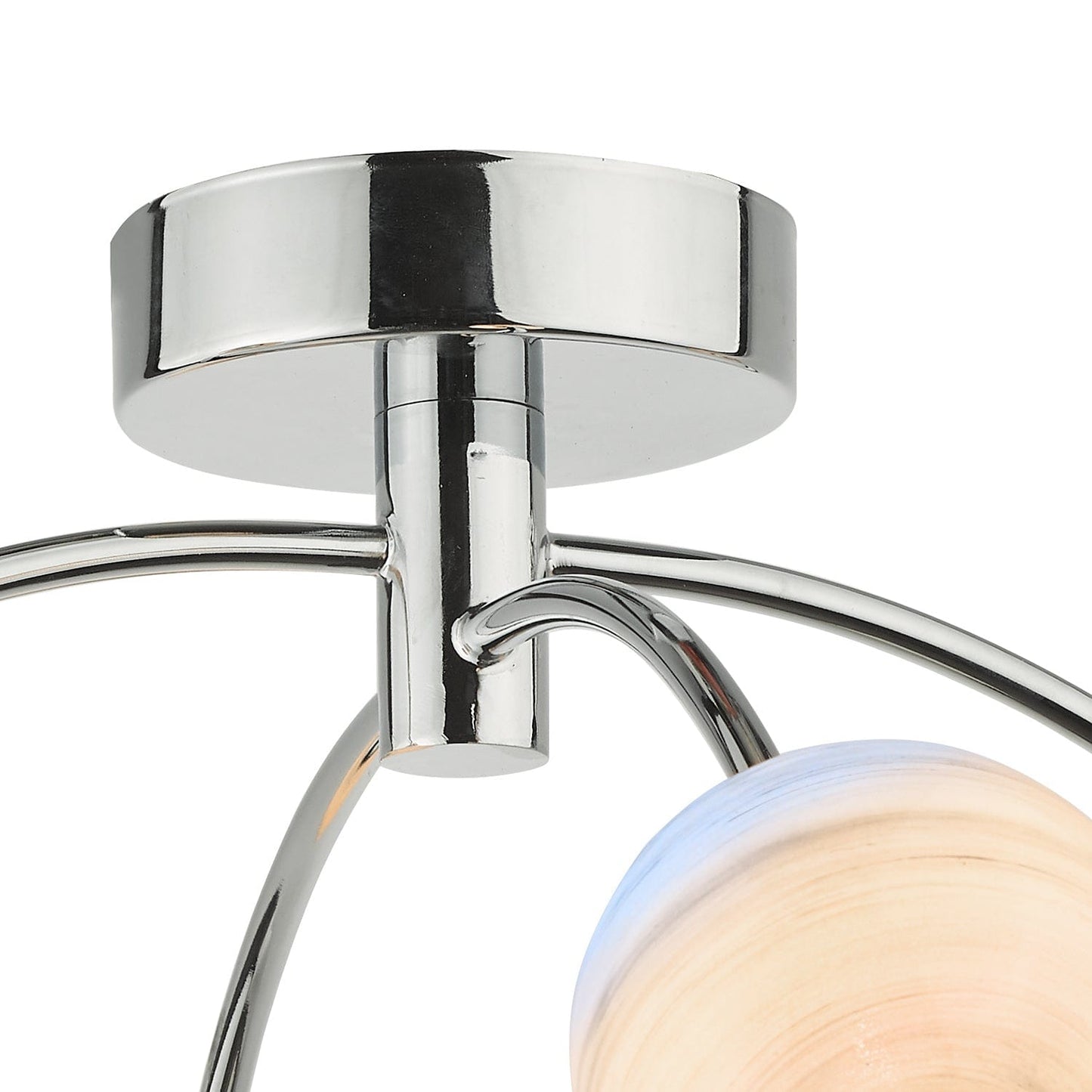 dar lighting Izzy 4 Light Semi Flush Polished Chrome Planet Glass IZZ0450-07